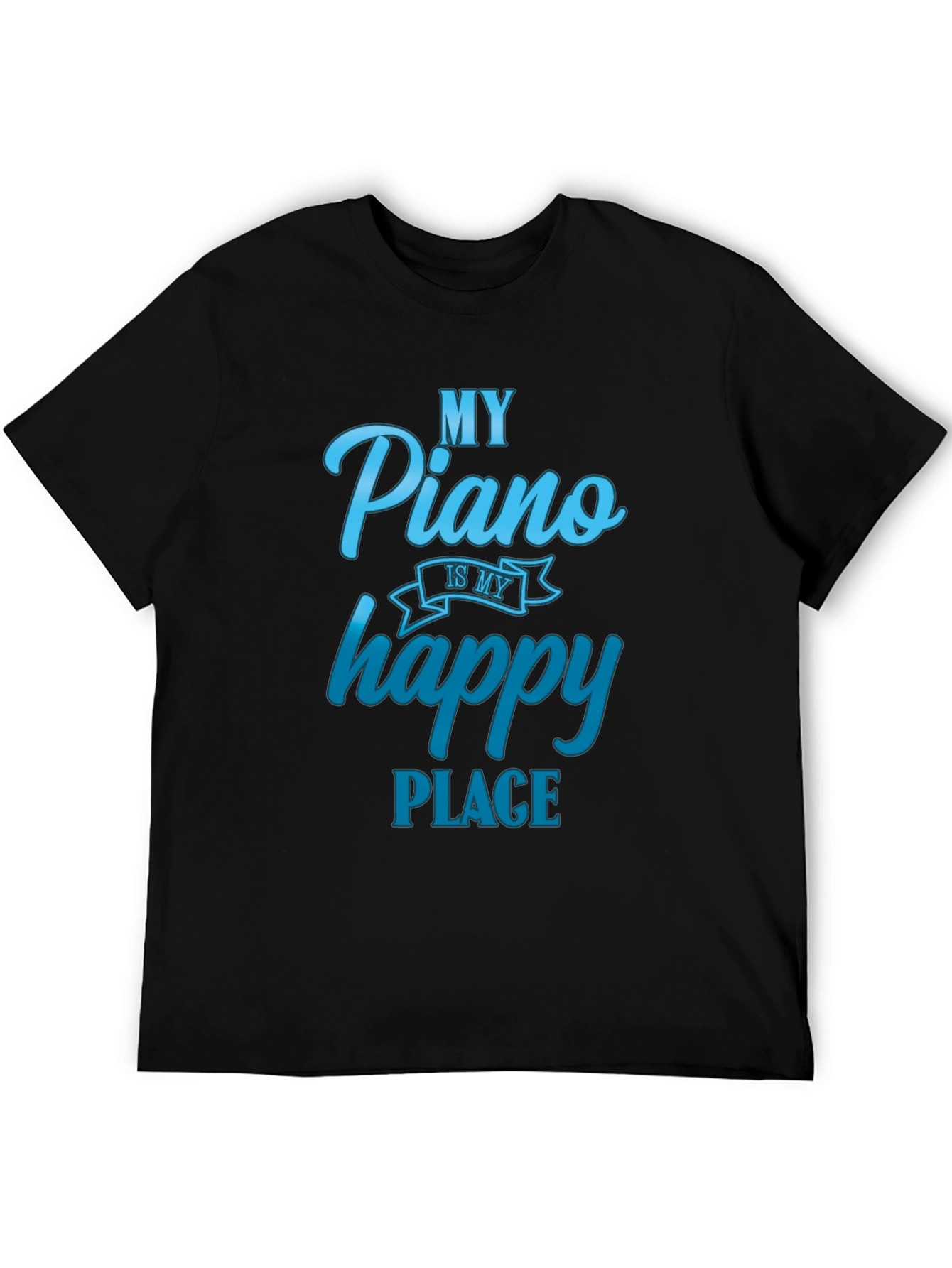Black My Piano is My Happy Place T-Shirt view 5