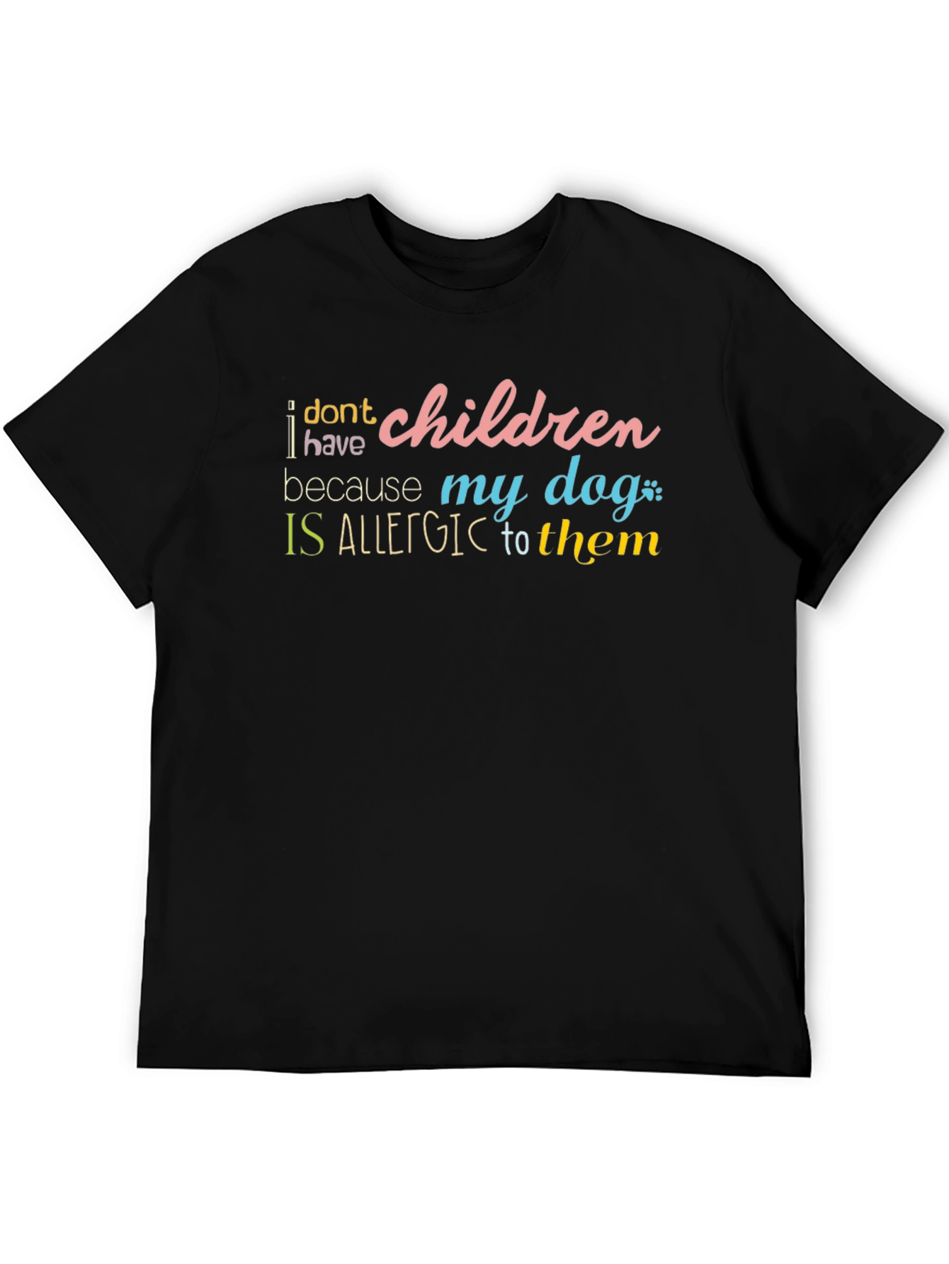 Black Dog Allergy T-Shirt: Funny Novelty Graphic Tee view 5