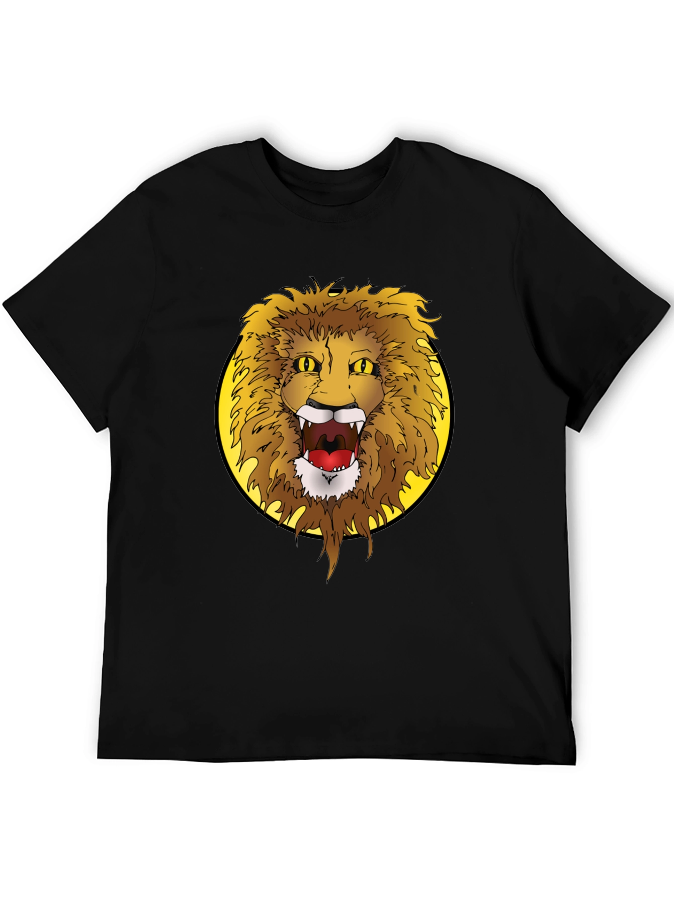 Black Lion Graphic Tee - Fierce Animal Print T-Shirt view 5