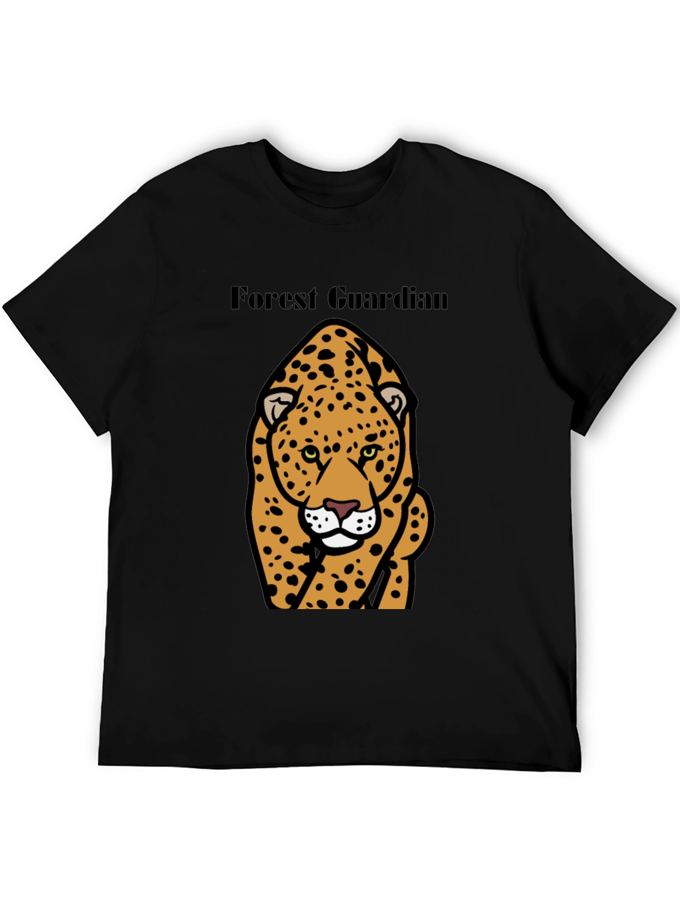 Black Forest Guardian Leopard Graphic Tee - Black view 5