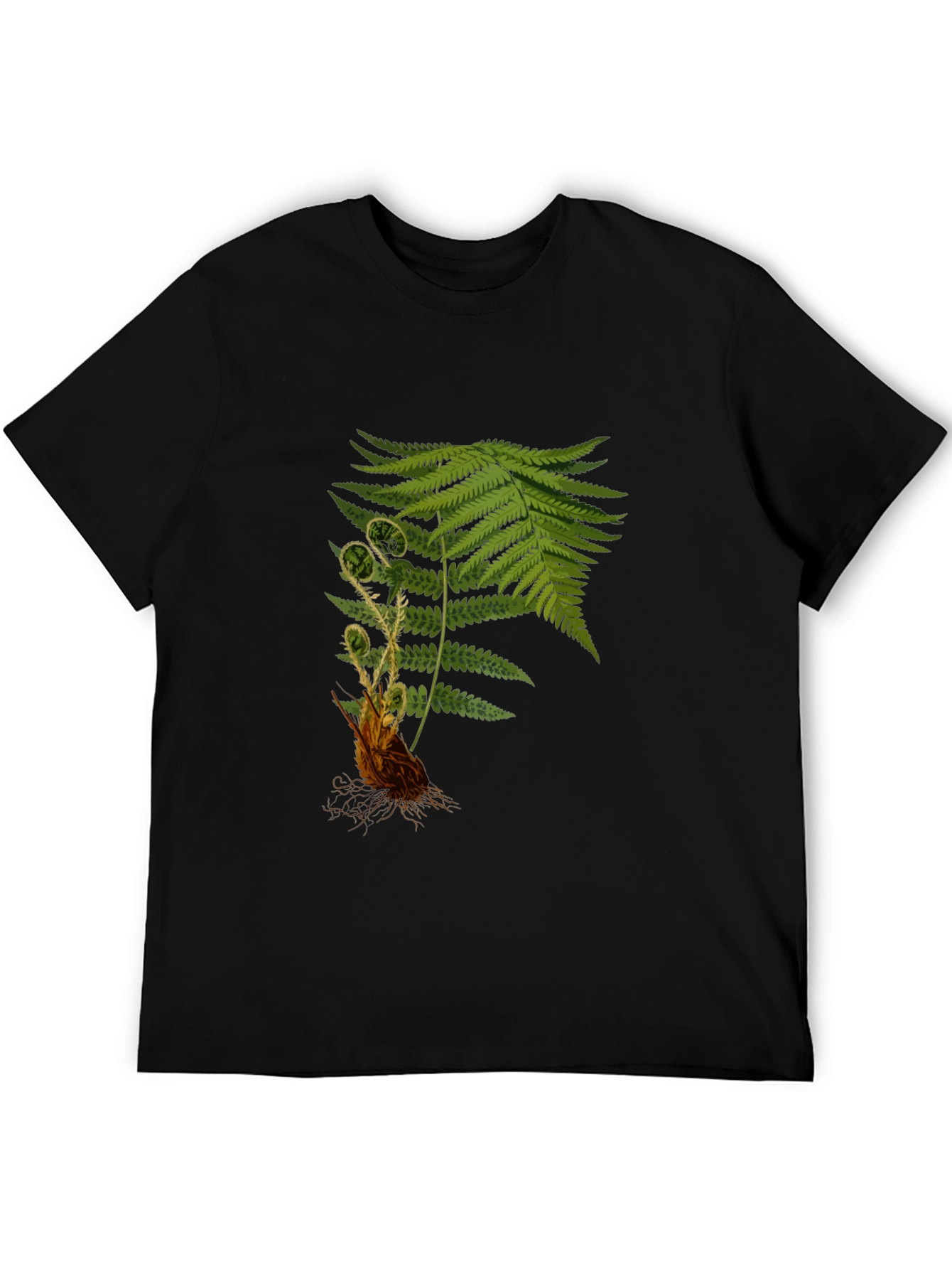 Black Fern Print Black T-Shirt view 5