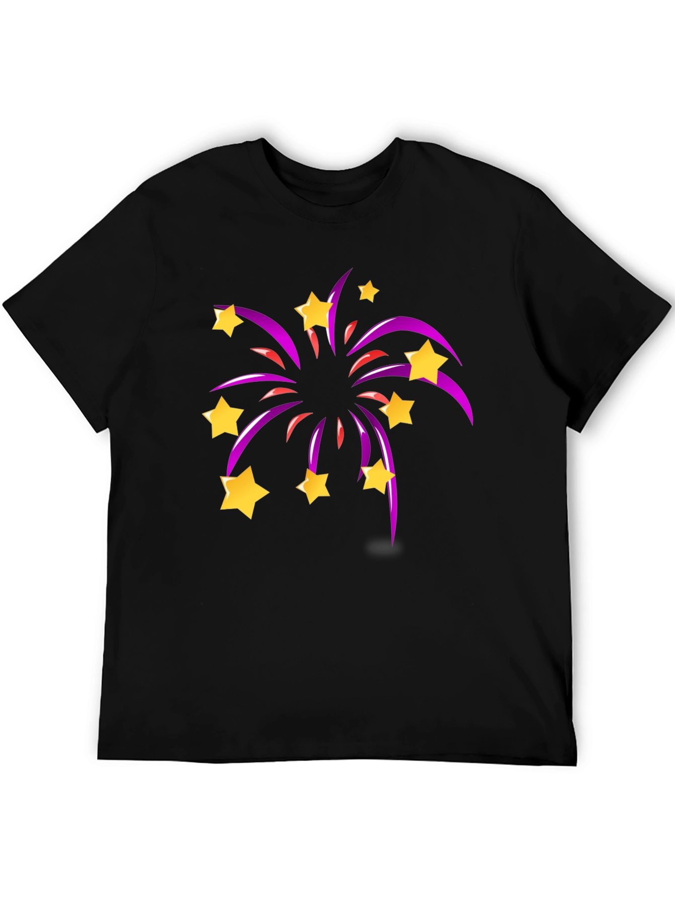Black Star Fireworks Graphic Black T-Shirt view 5