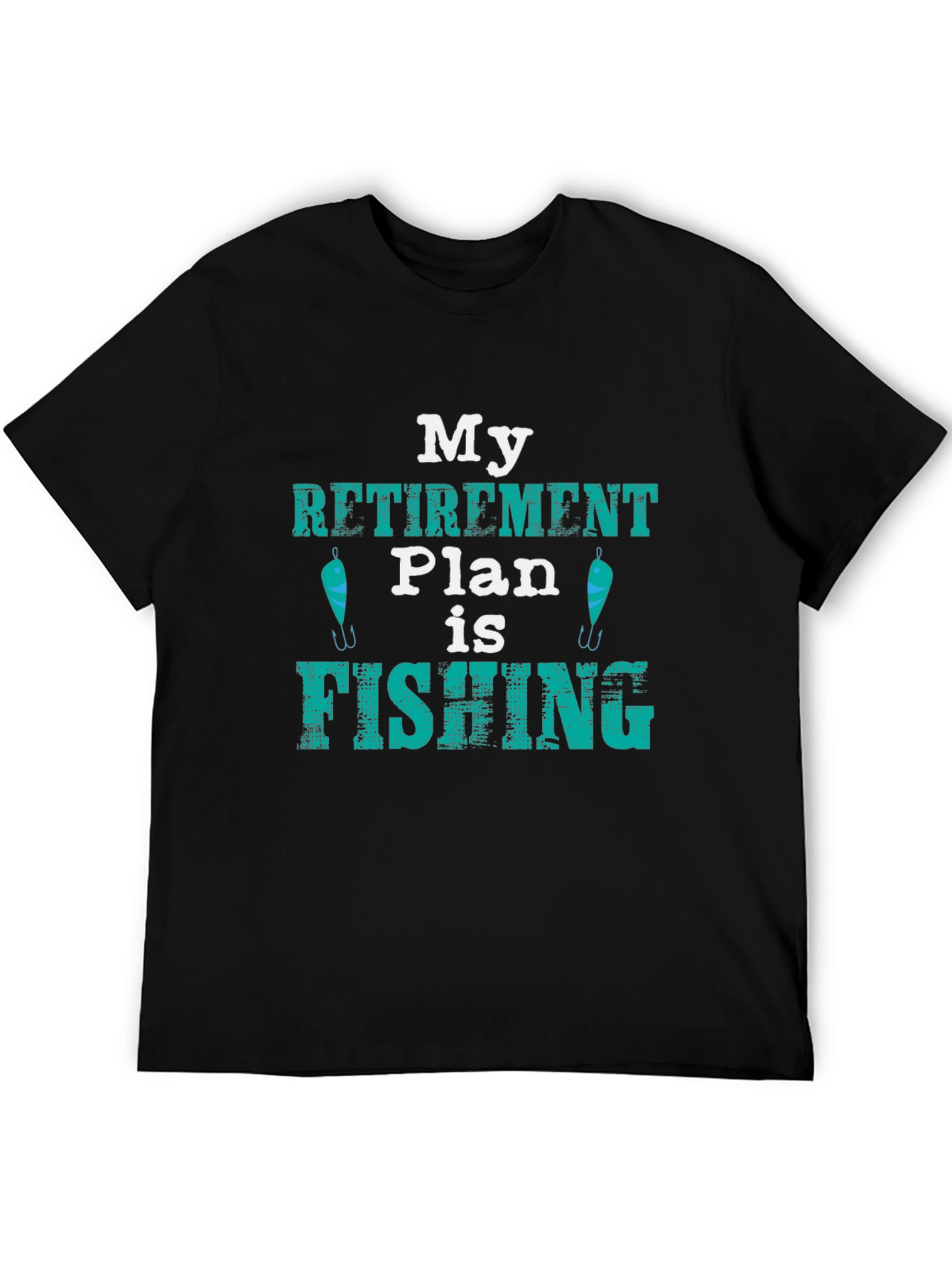 Black Fishing Retirement Plan T-Shirt view 5