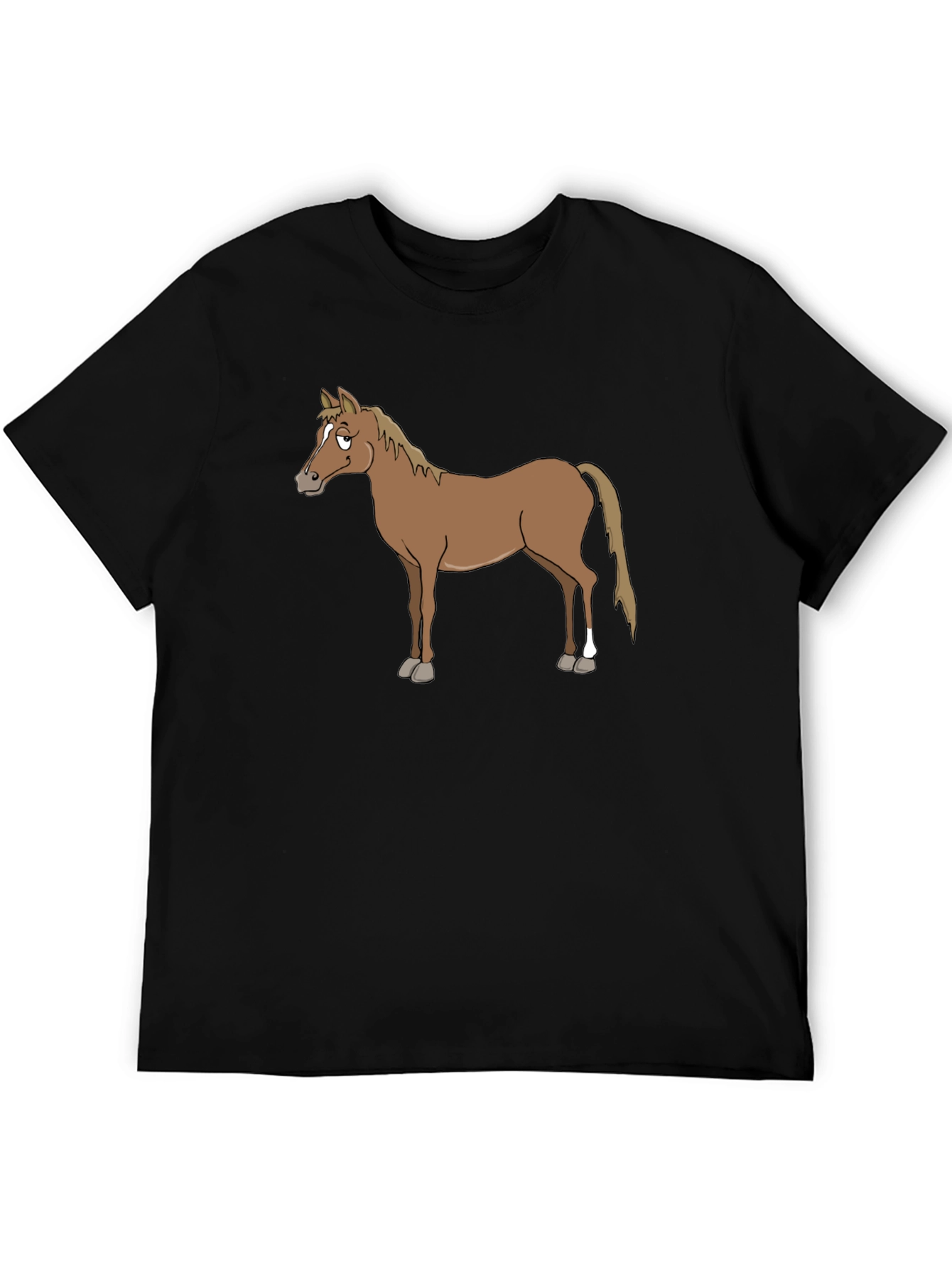 Black Horse Graphic T-Shirt - Casual Black Tee view 5