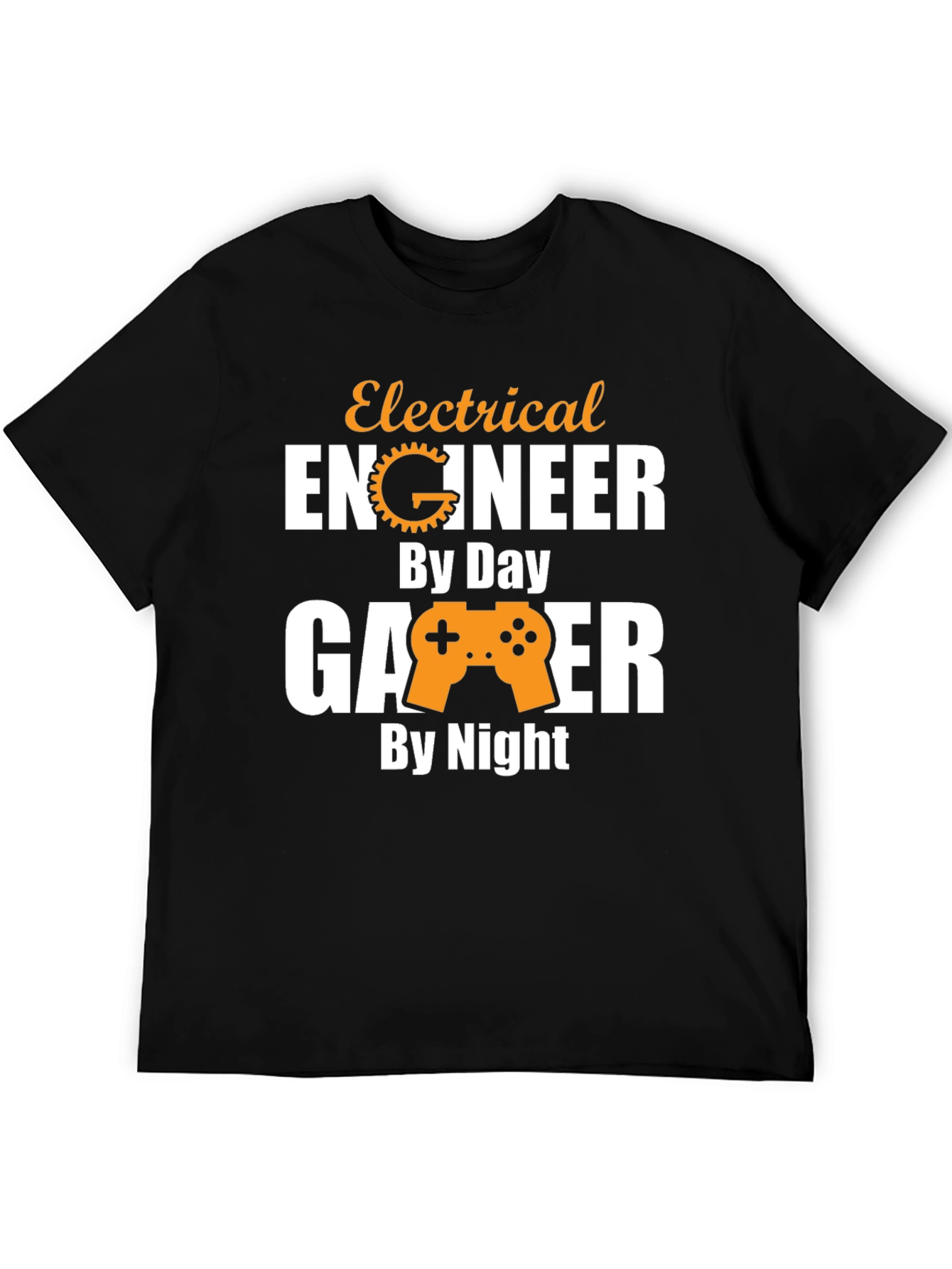 Black Electrical Engineer Gamer T-Shirt - Day & Night view 5