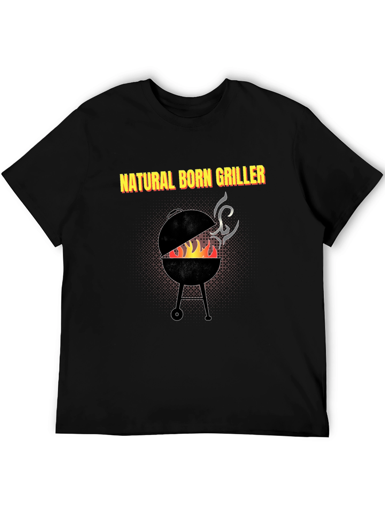 Black Natural Born Griller T-Shirt - BBQ Grill Master Tee view 5