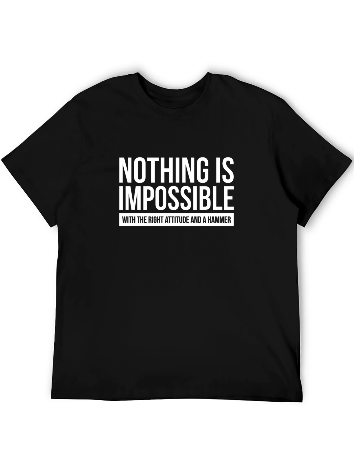 Black Motivational Nothing Is Impossible Men's T-Shirt view 5