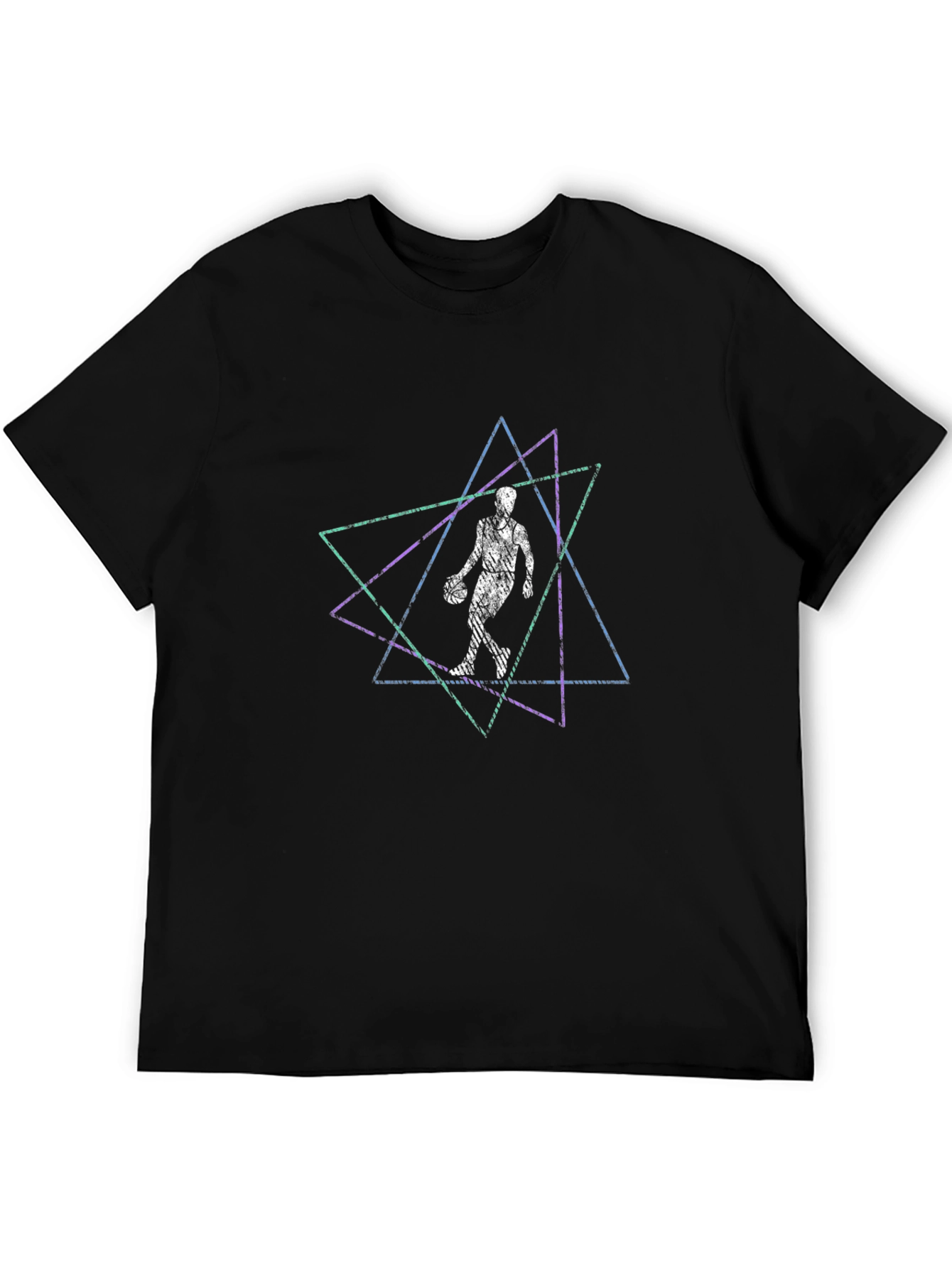 Black Geometric Basketball T-Shirt - Stylish Graphic Tee view 5