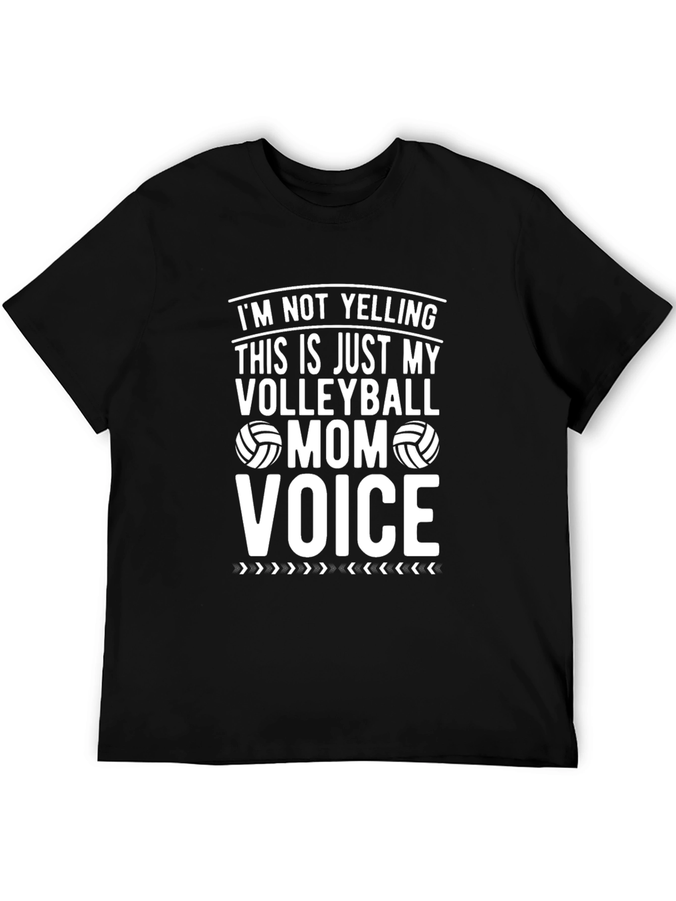 Black Volleyball Mom Voice T-Shirt view 5