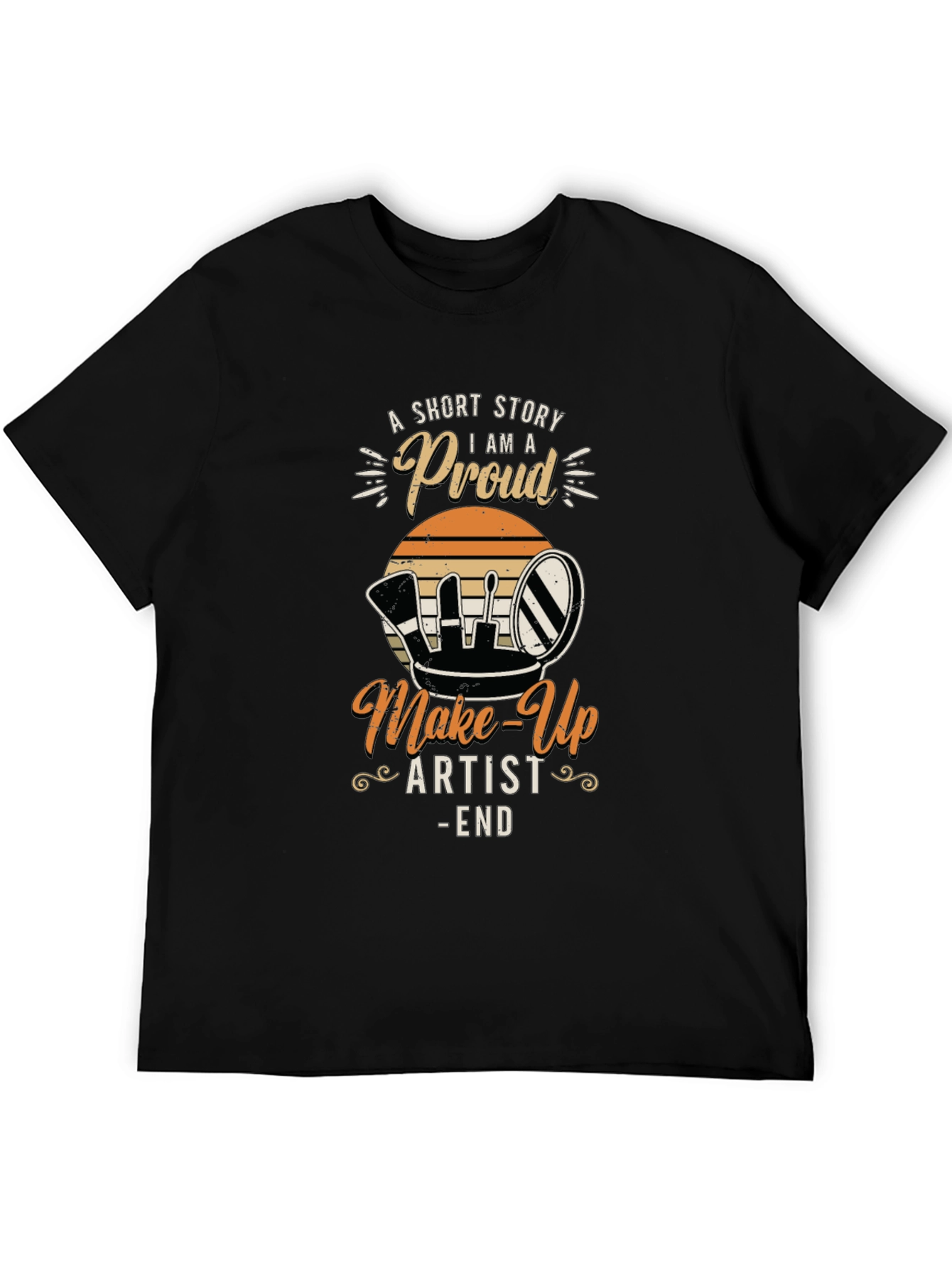 Black Proud Makeup Artist Short Story T-Shirt view 5