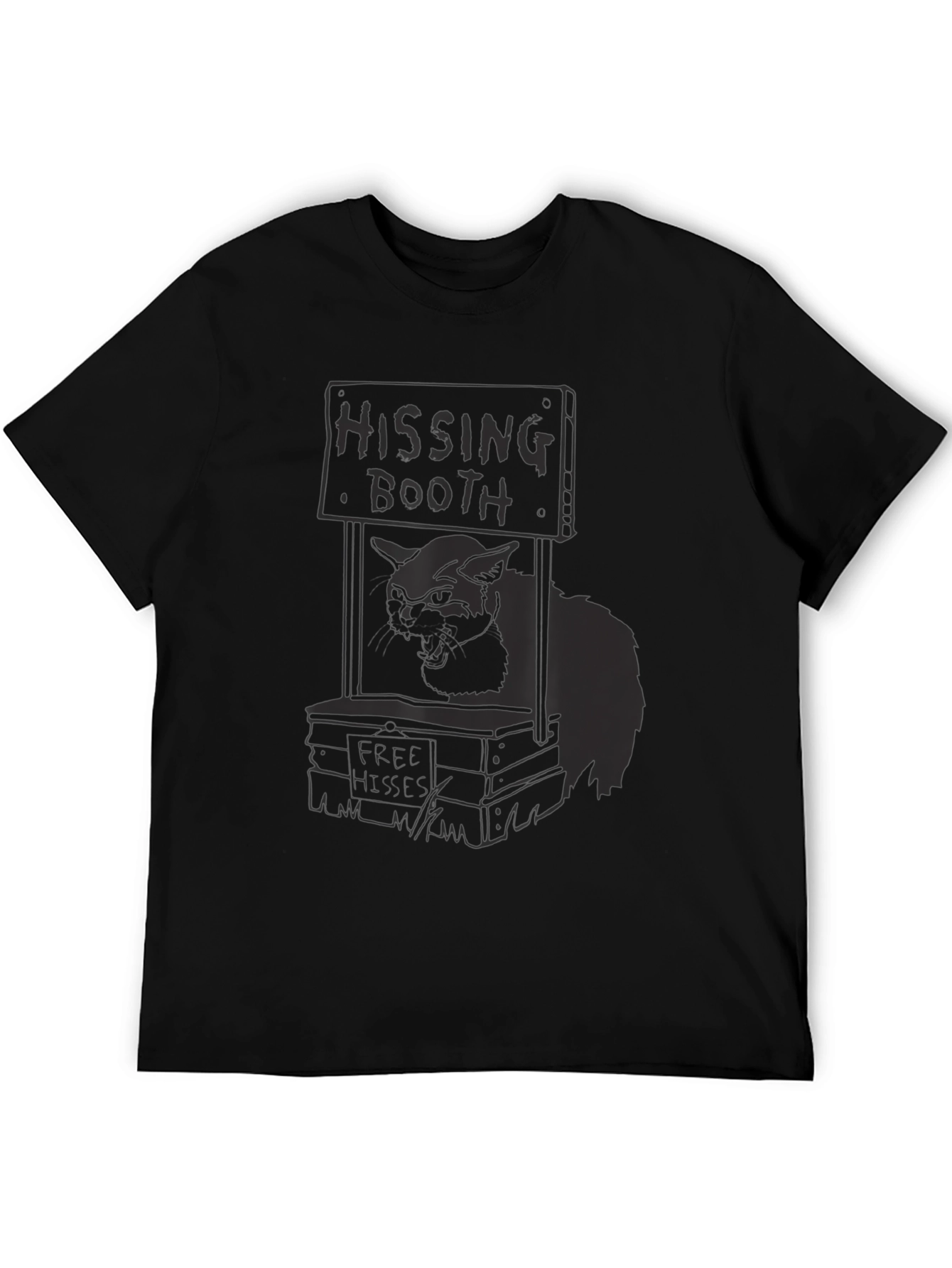 Black Hissing Booth Cat Graphic Tee - Black view 5
