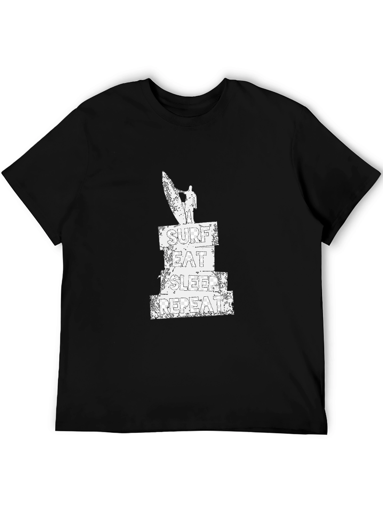 Black Surf Eat Sleep Repeat T-Shirt Black view 5