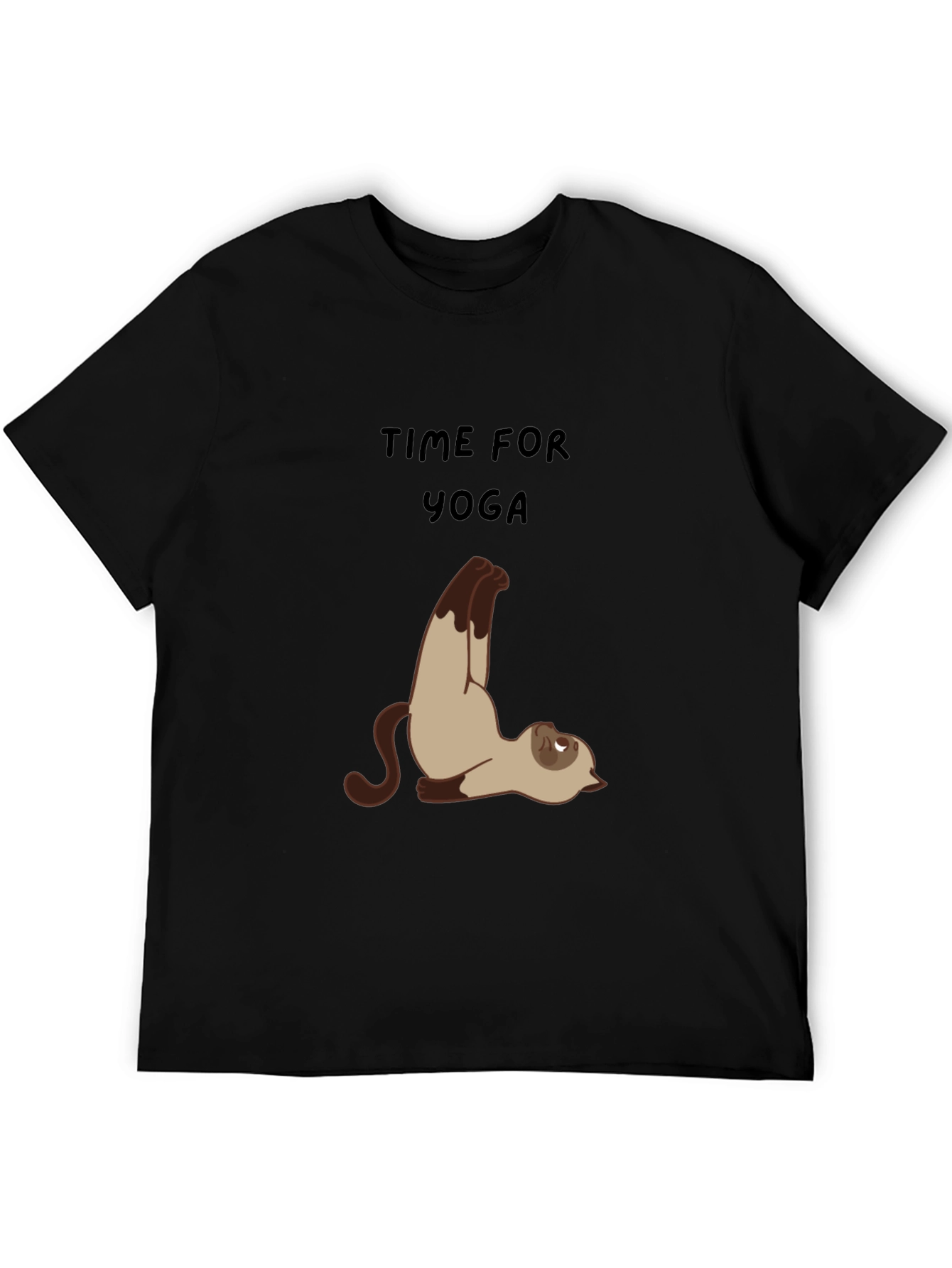 Black Yoga Cat Graphic Tee - Relaxed Fit view 5