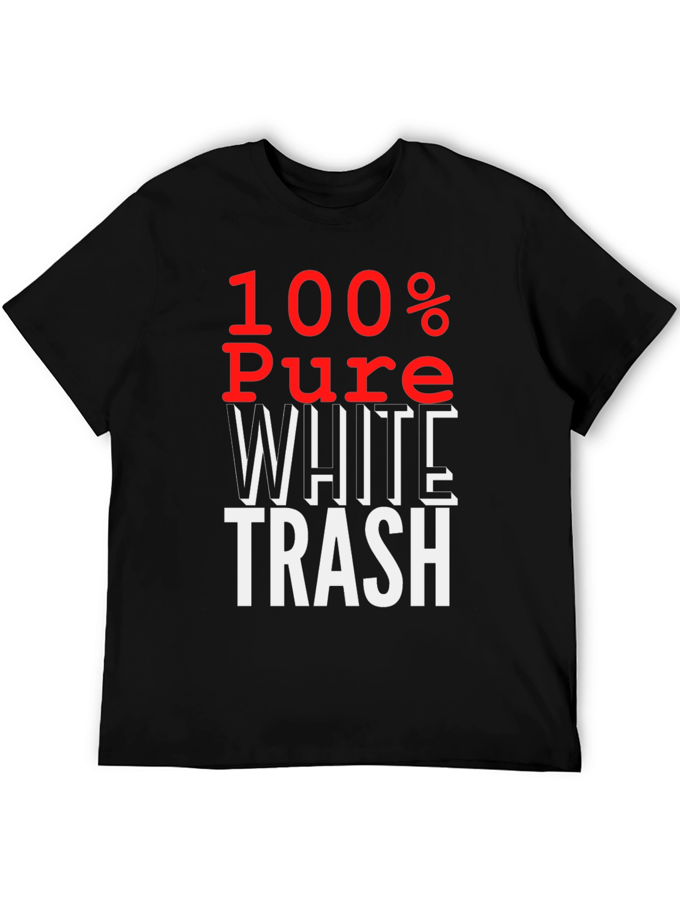 Black 100% Pure White Trash T-Shirt - Bold Statement Tee view 5