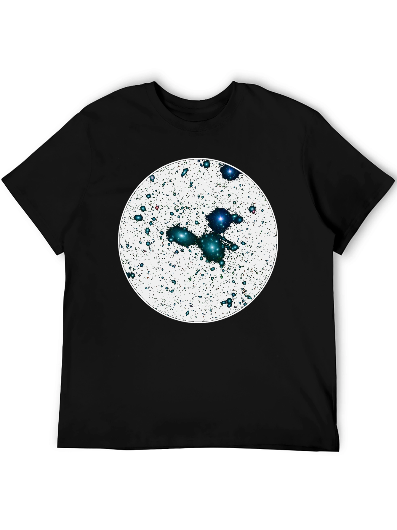 Black Cosmic Galaxy Graphic Tee - Black Cotton Blend view 5