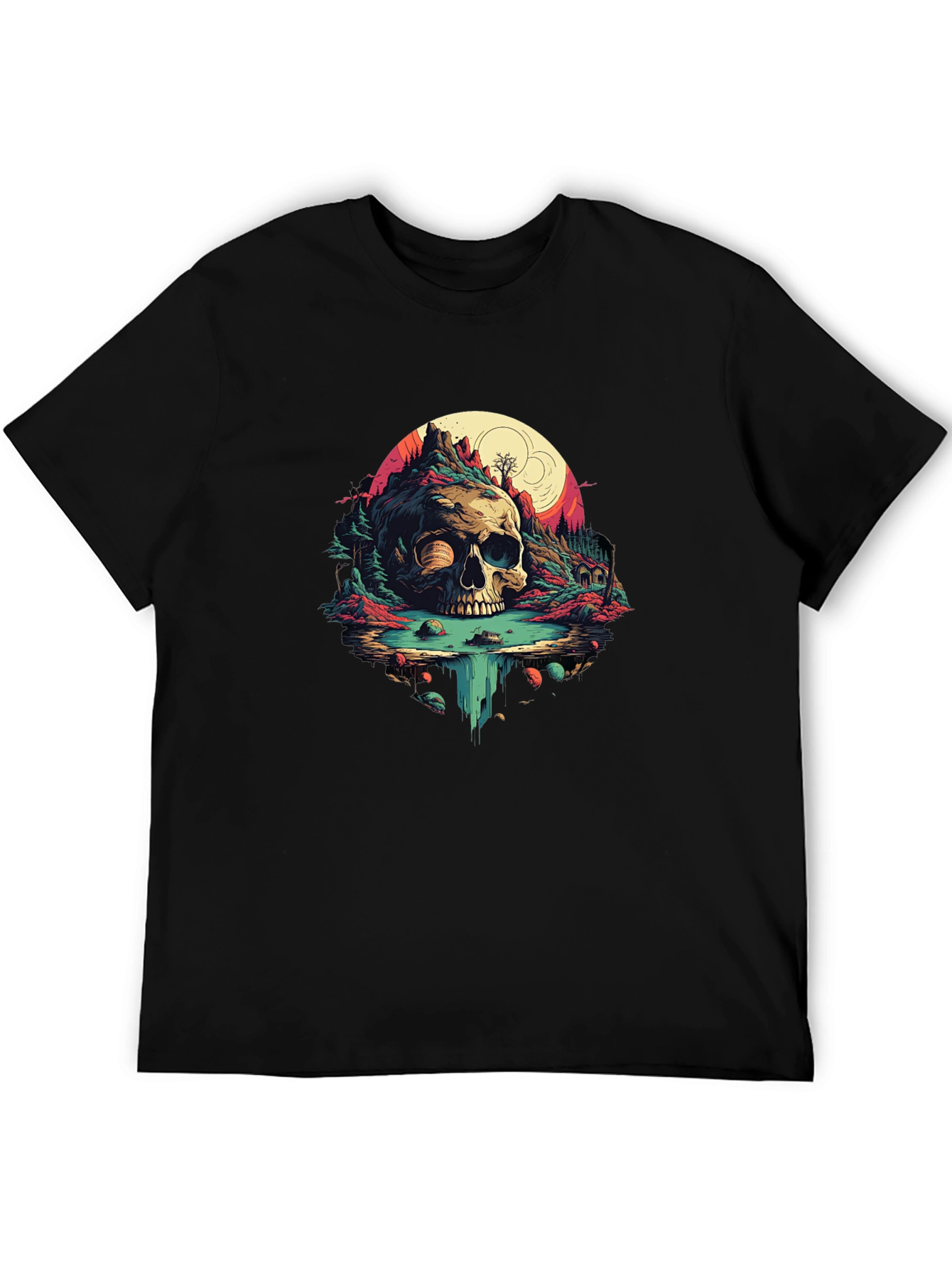 Black Skull Island Graphic Tee - Vibrant Design view 5