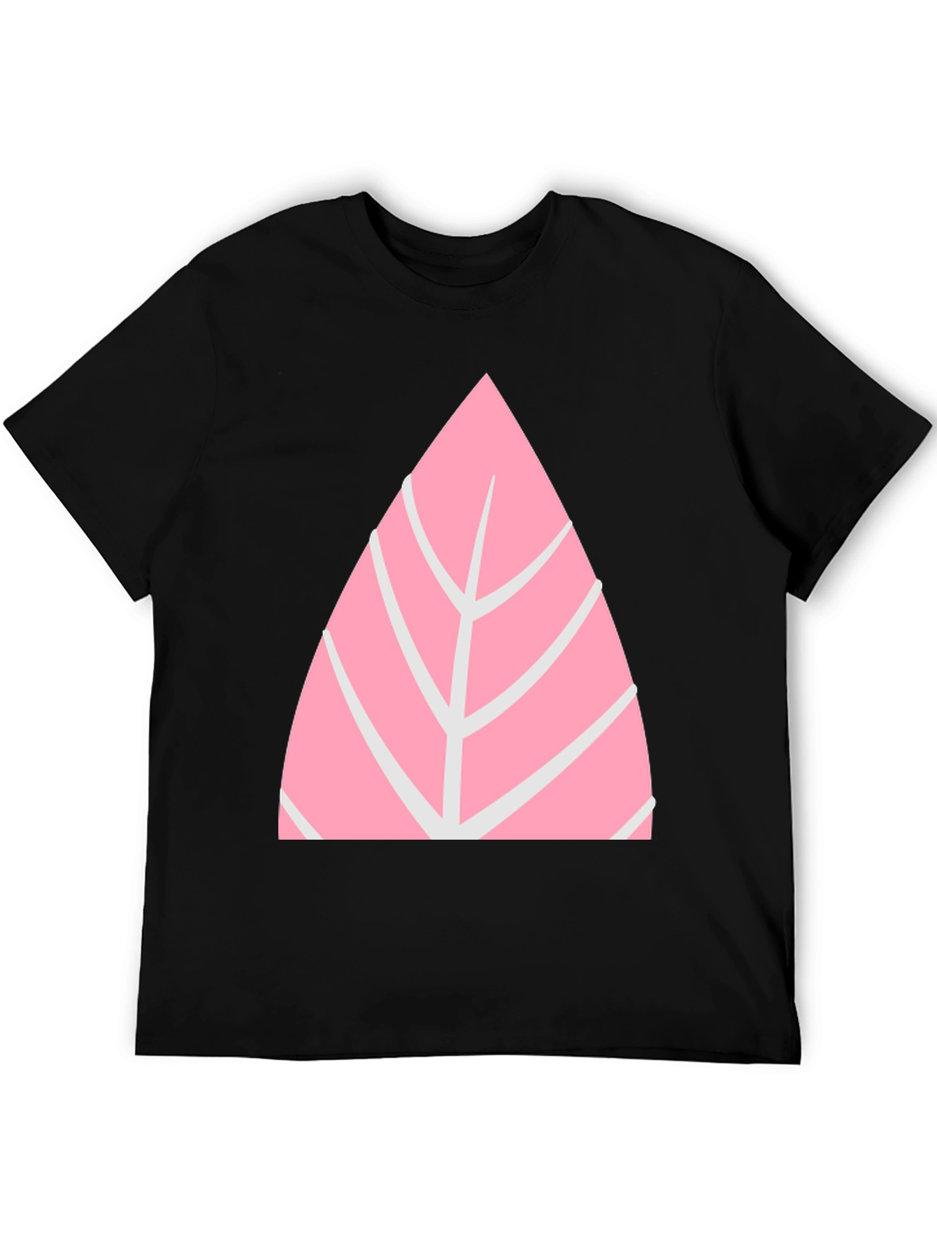 Black Pink Leaf Graphic Tee - Casual Style view 5
