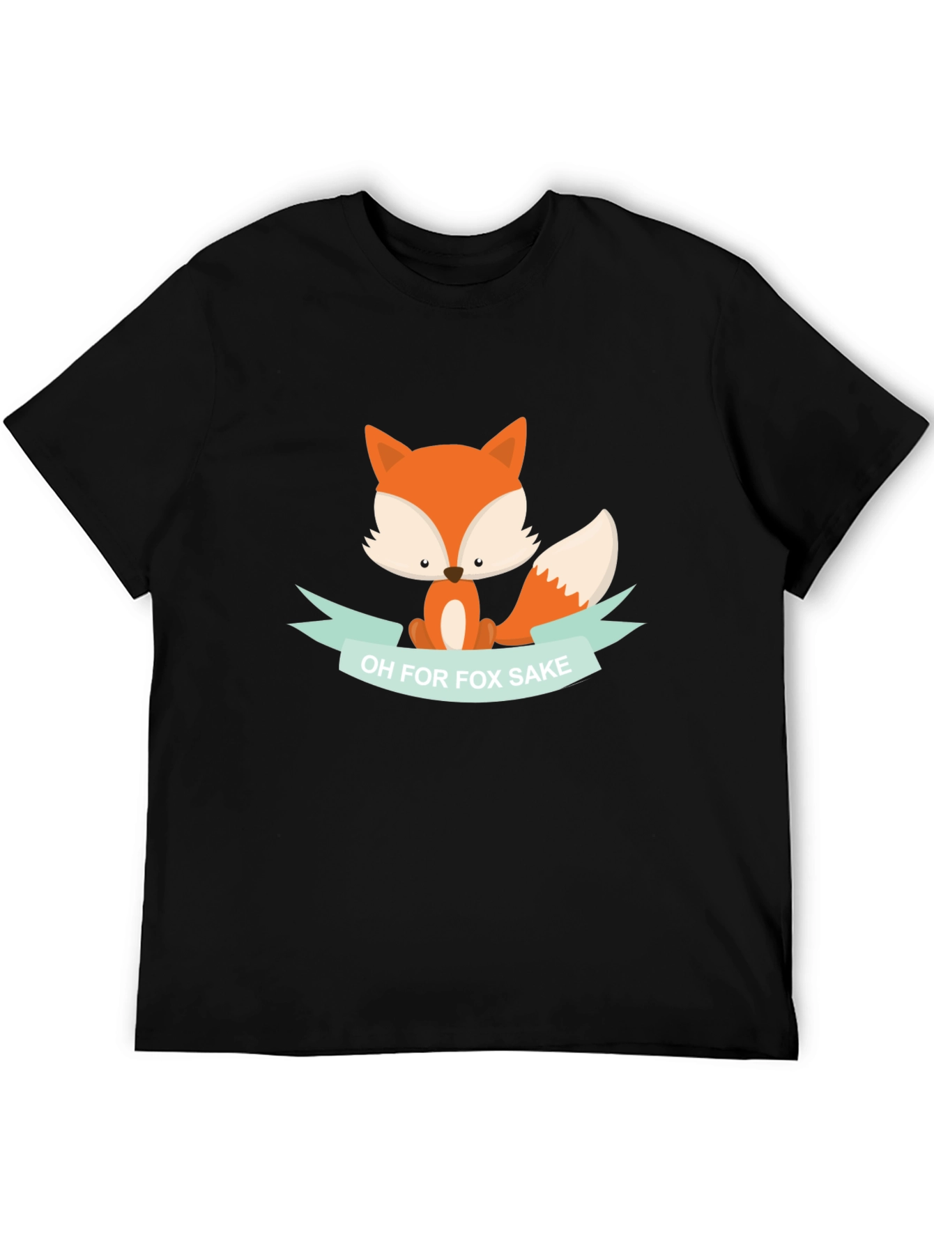 Black Funny Fox T-Shirt - Oh for Fox Sake! view 5