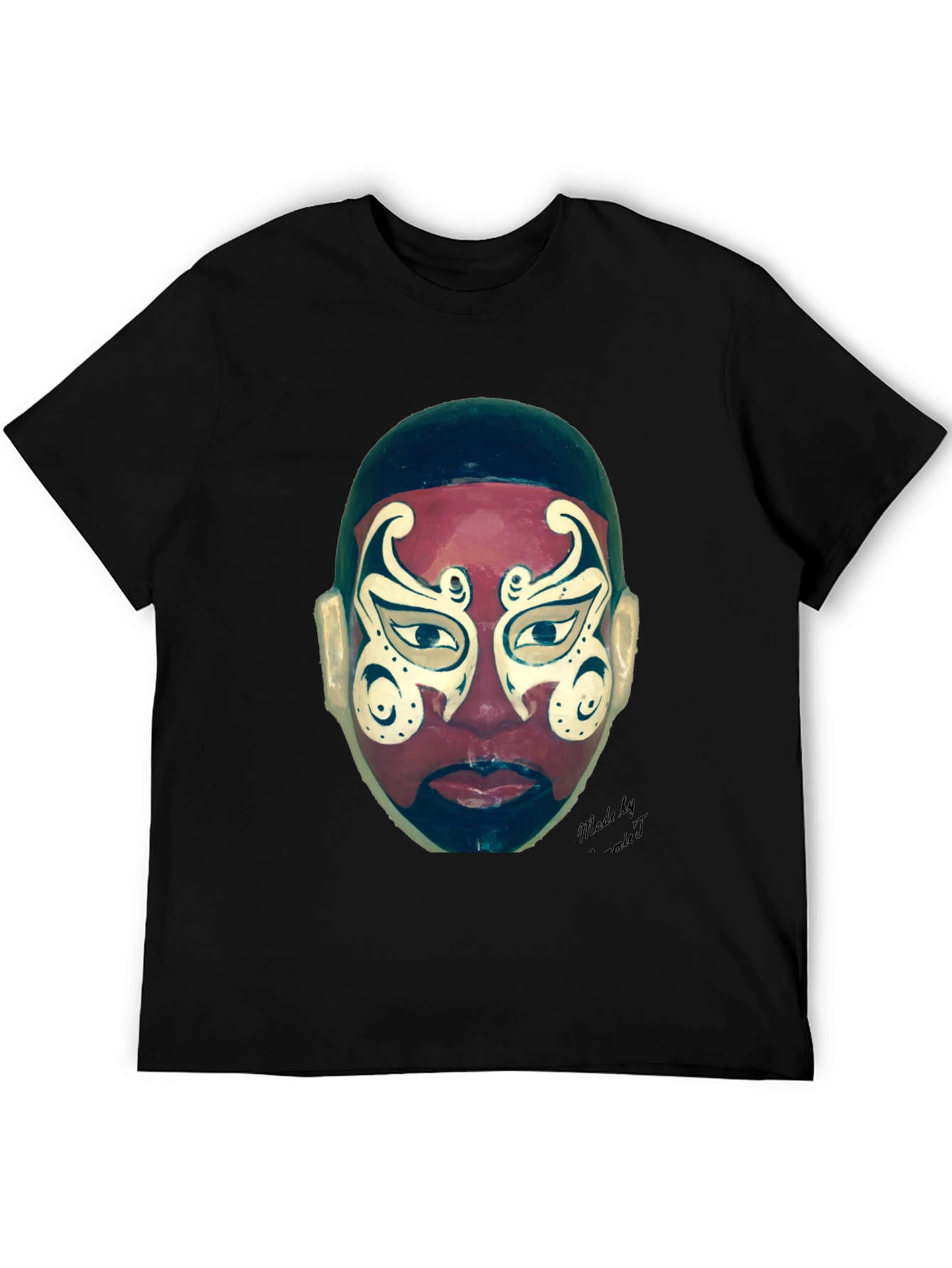 Black Unique Mask Graphic T-Shirt view 5