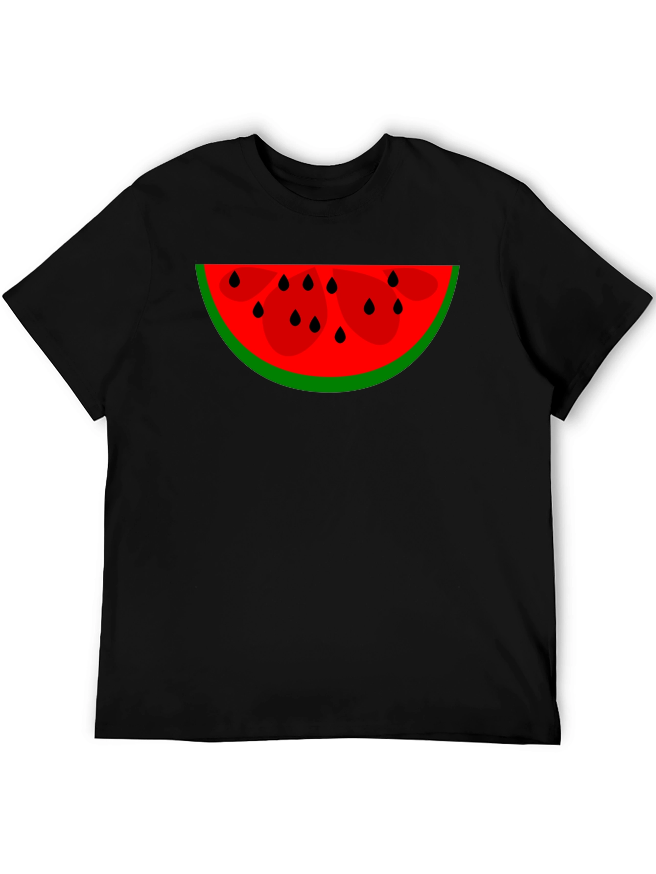 Black Watermelon Slice Graphic Tee - Black Cotton Blend view 5