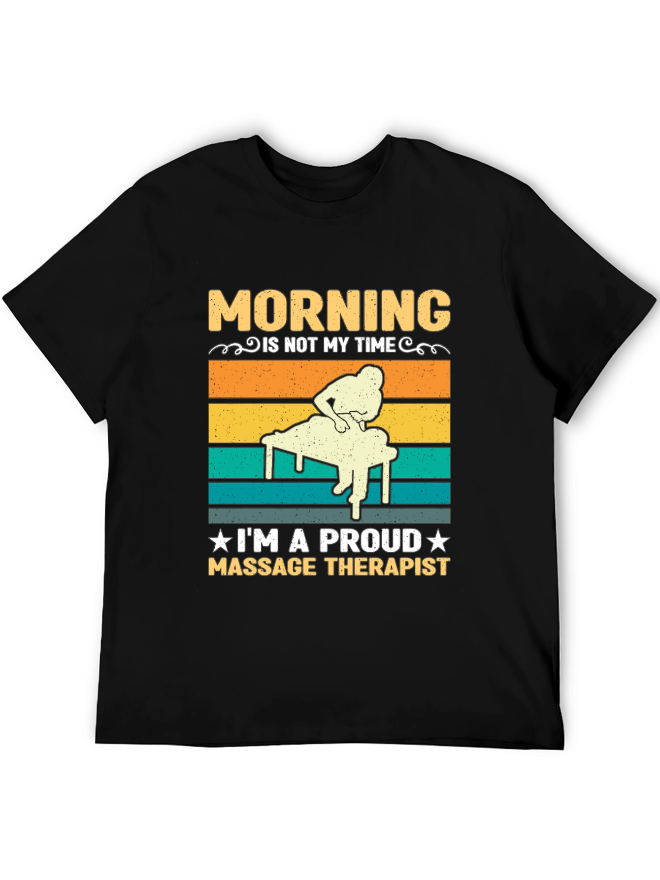 Black Massage Therapist T-Shirt - Morning Not My Time view 5