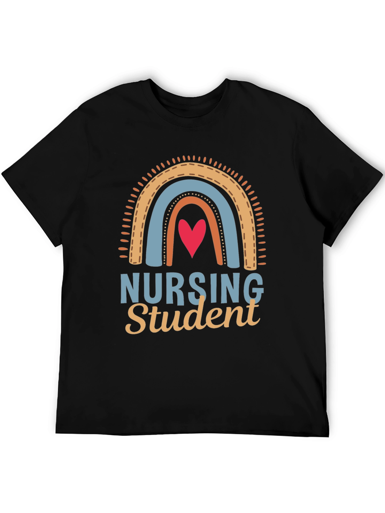Black Nursing Student Rainbow Graphic Tee view 5