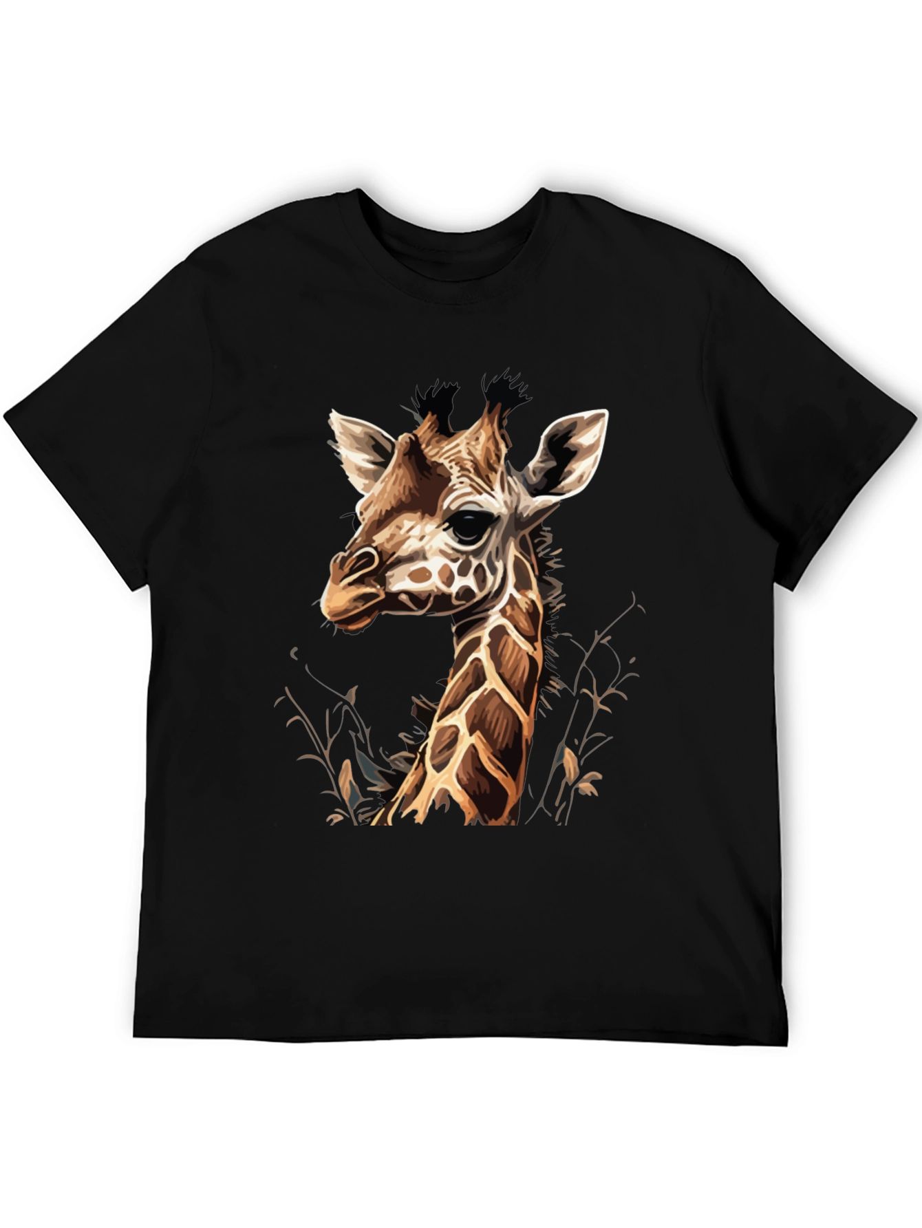 Black Giraffe Graphic Tee - Unique Animal Print T-Shirt view 5