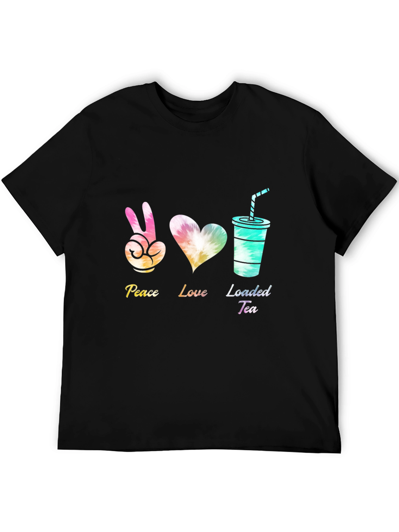 Black Peace Love Loaded Tea Black T-Shirt view 5