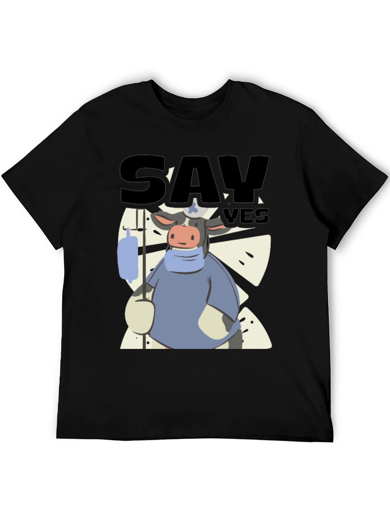 Black Say Yes Cow T-Shirt view 5