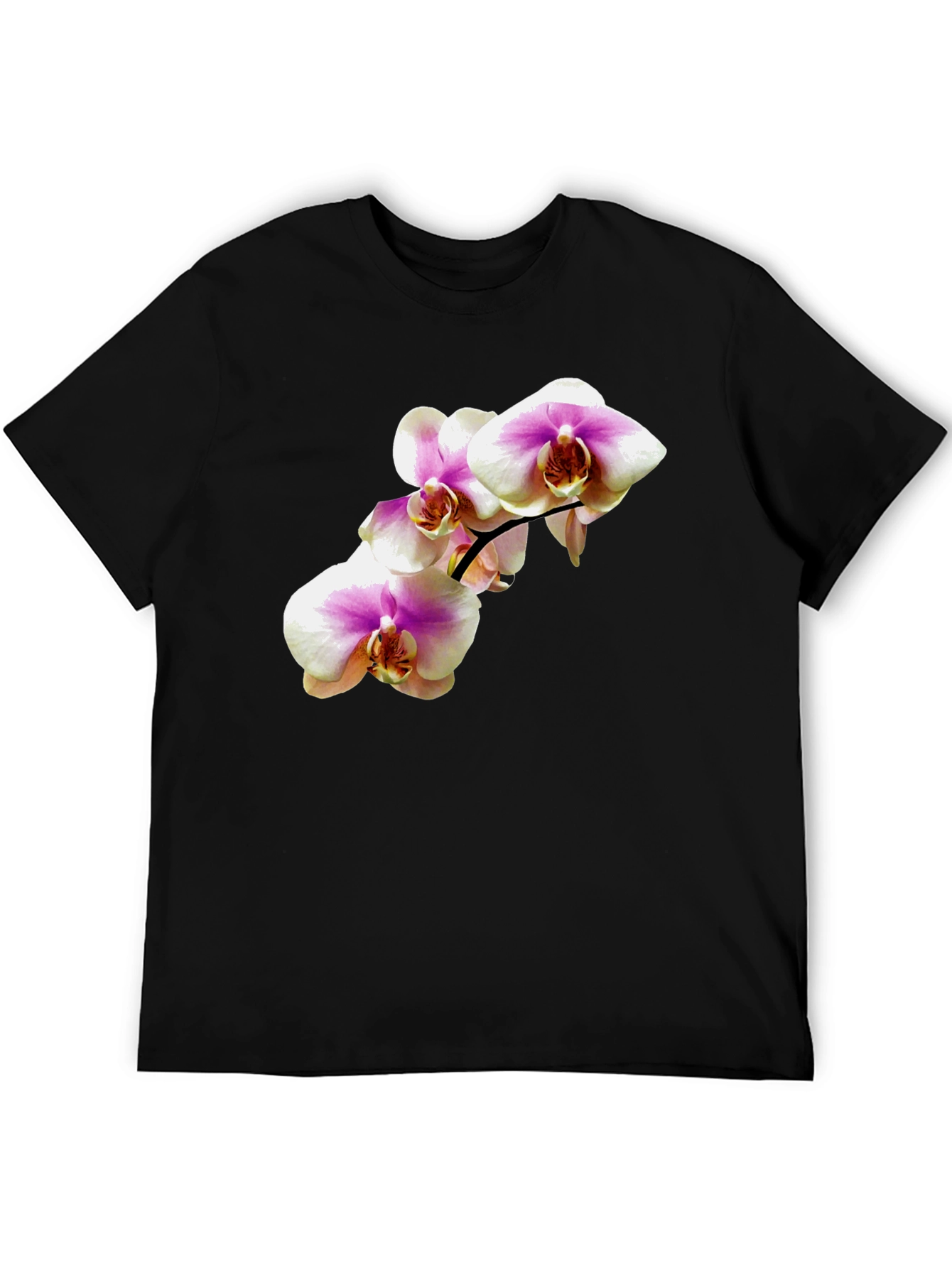 Black Orchid Flower Graphic Tee - Stylish Casual Wear view 5
