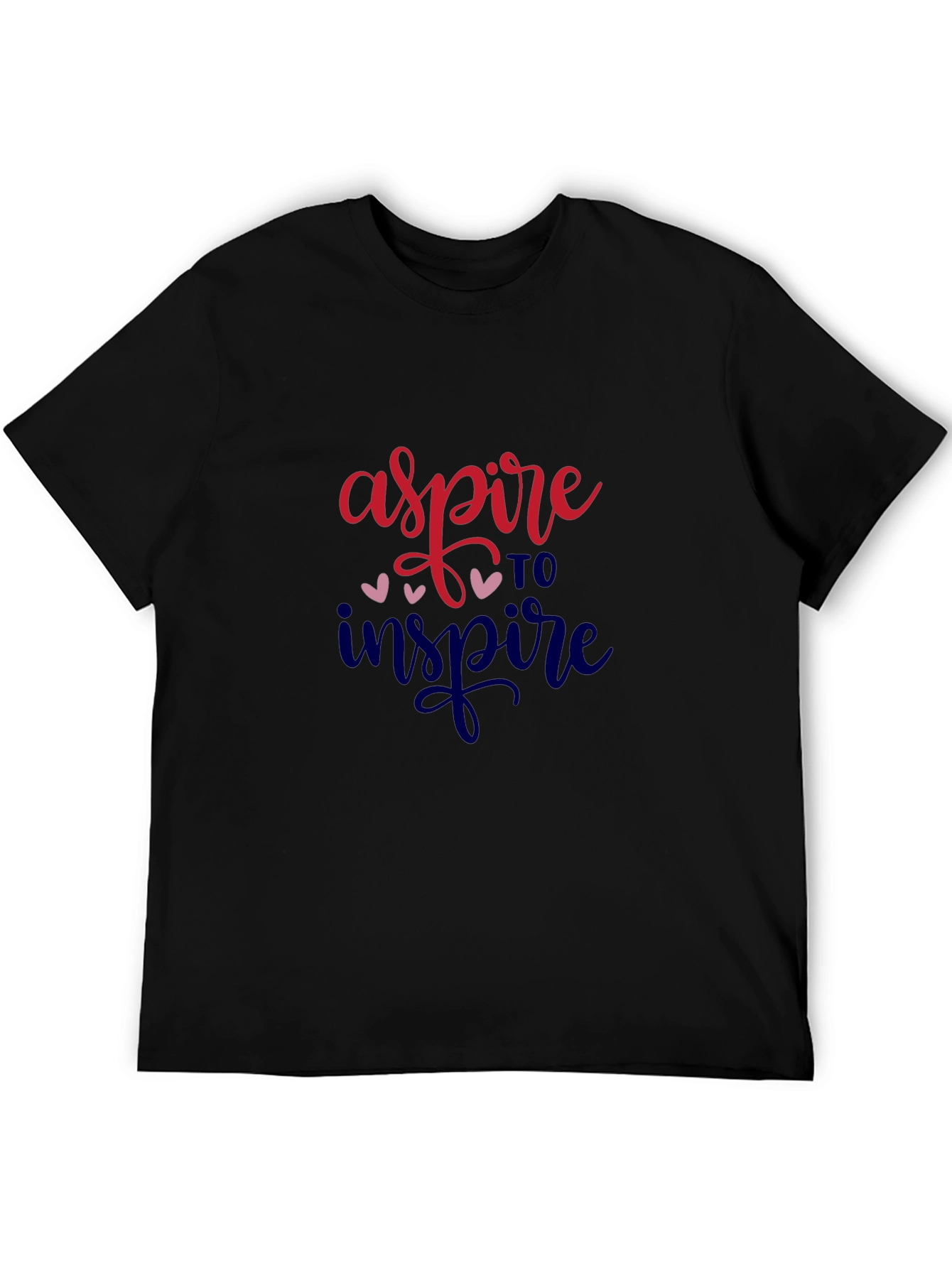 Black Aspire to Inspire Graphic Tee - Motivational Shirt view 5
