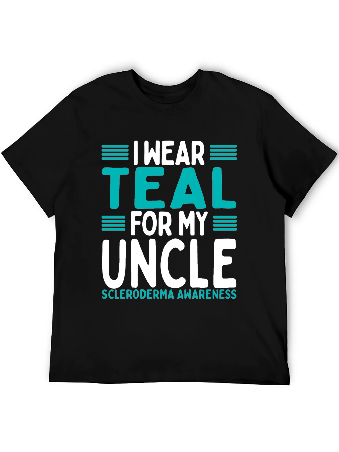 Black I Wear Teal For My Uncle T-Shirt Scleroderma Awareness Tee view 5