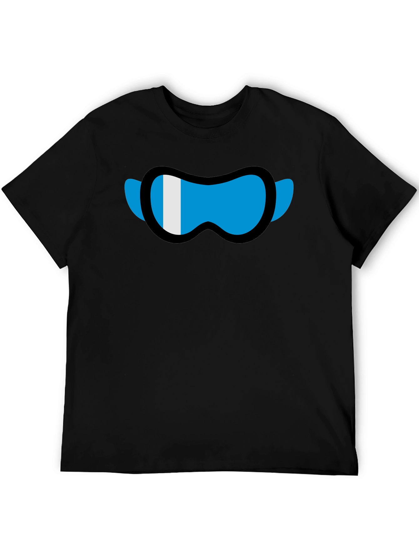 Black Cool Graphic Tee - Ski Goggles Design view 5