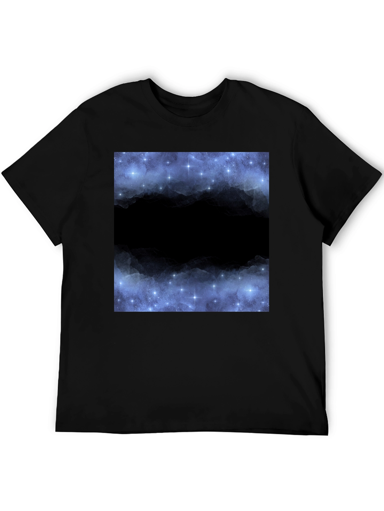Black Starry Night Sky Black T-Shirt view 5