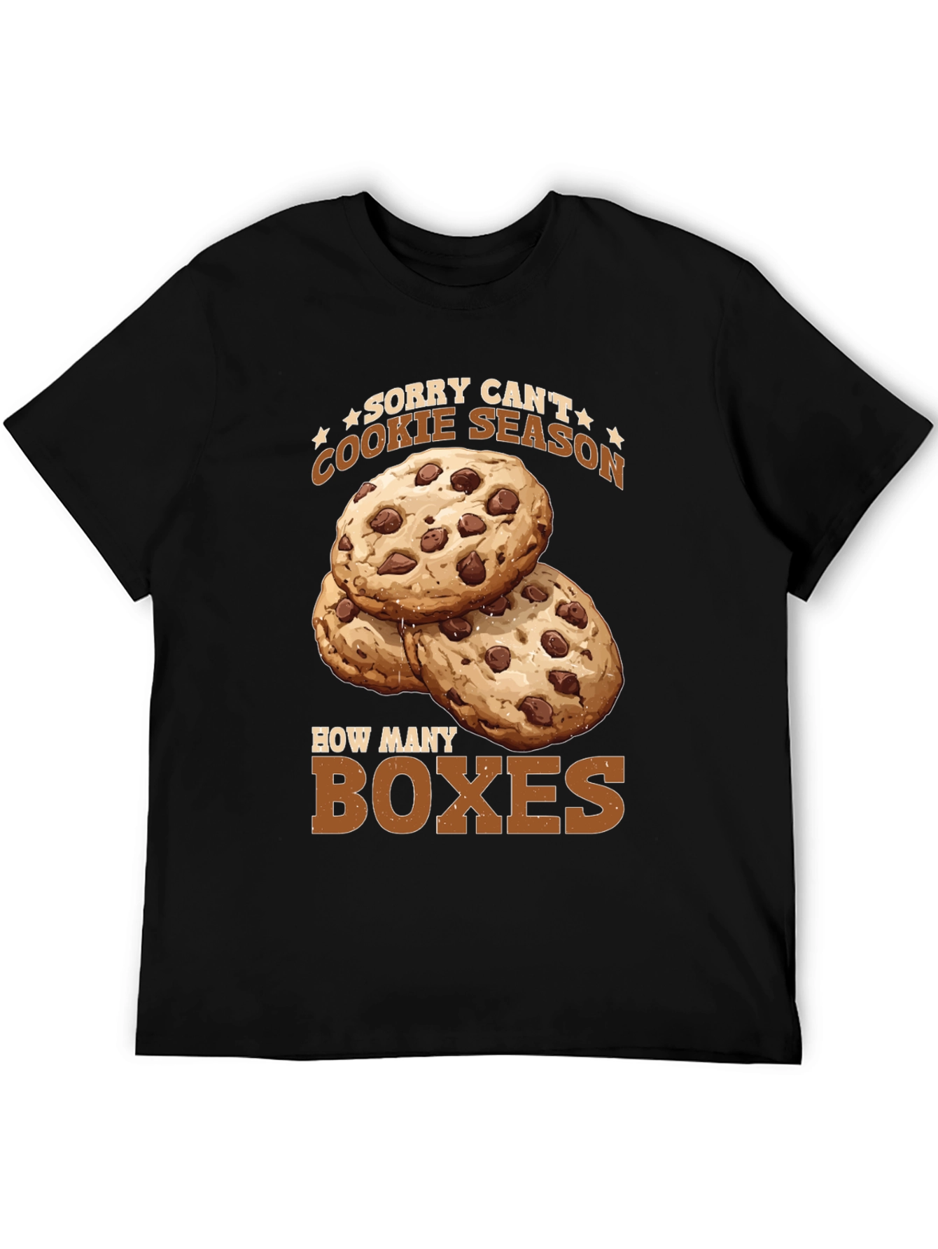 Black Funny Cookie Season T-Shirt - How Many Boxes? view 5