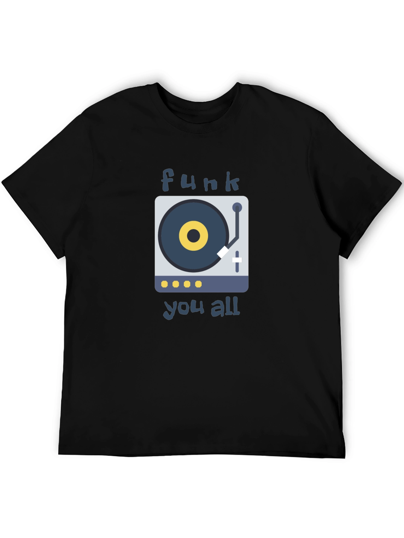 Black Funk You All T-Shirt: Retro DJ Style view 5