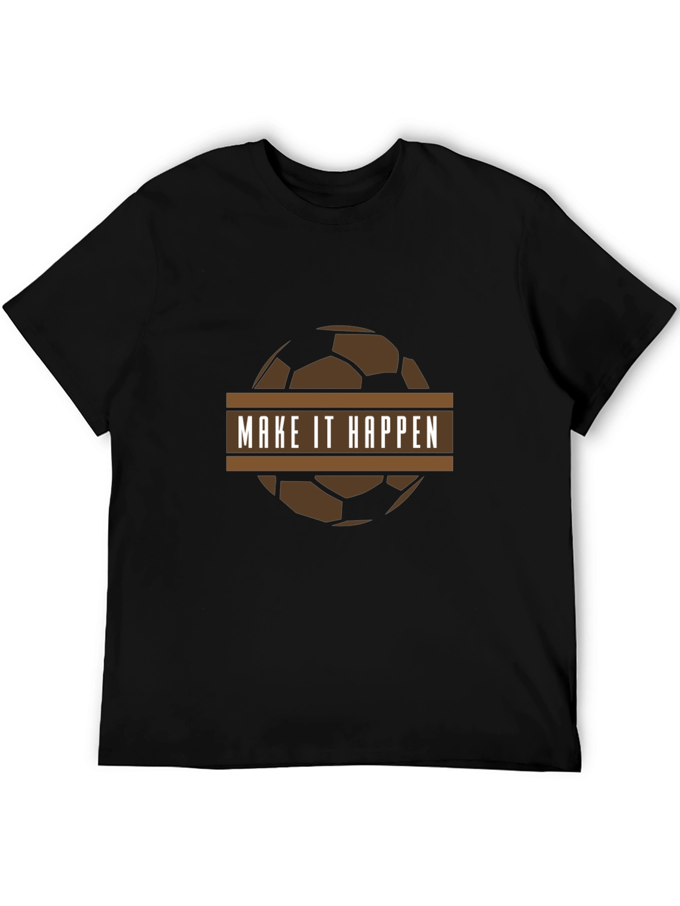 Black Make It Happen Soccer Ball Graphic T-Shirt view 5