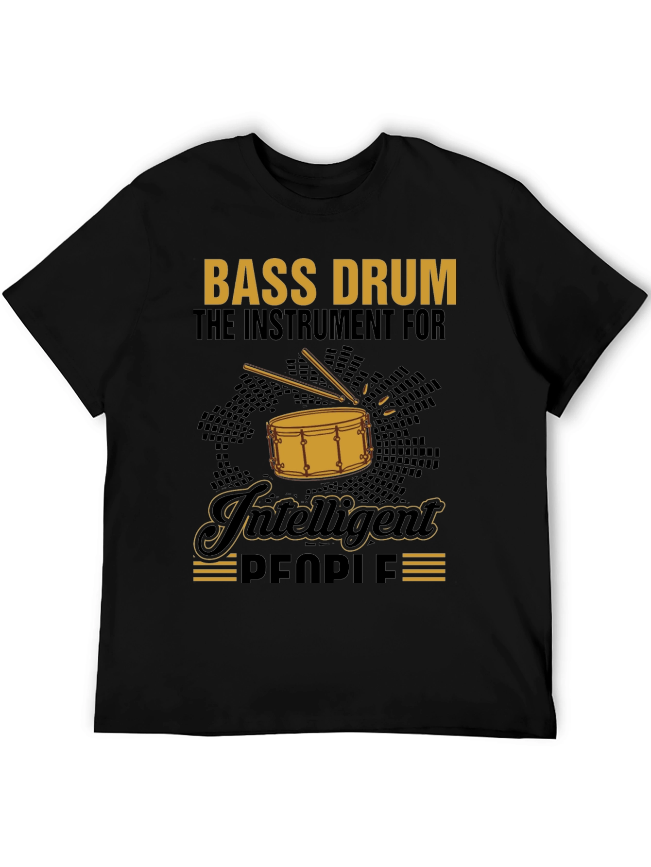 Black Bass Drum Intelligent People T-Shirt view 5