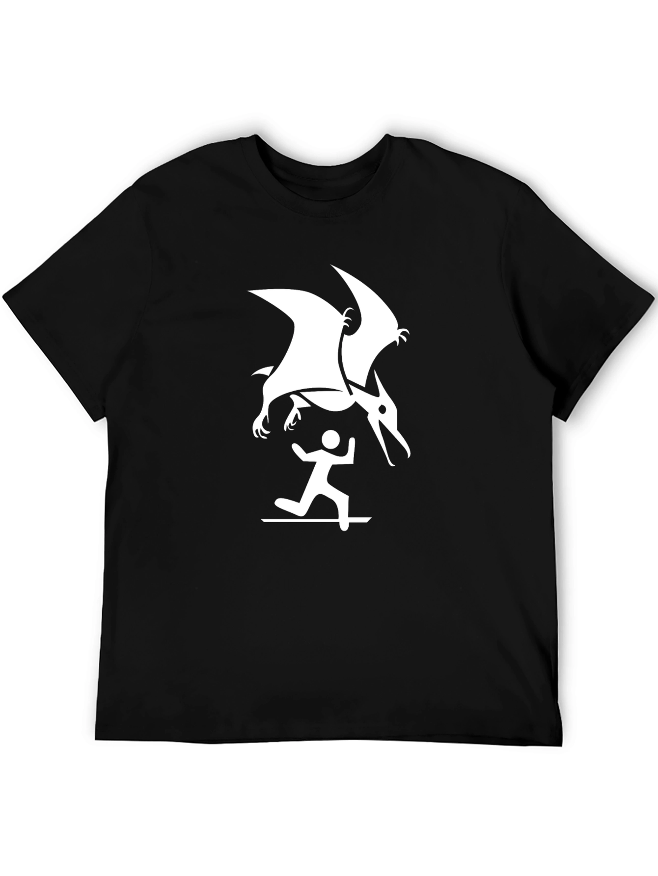 Black Pterodactyl Attack Graphic Tee - Black view 5