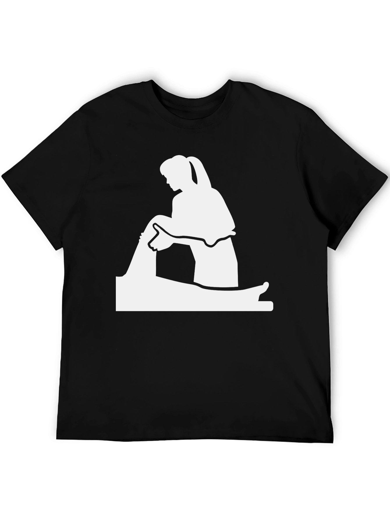 Black Massage Therapy T-Shirt - Black Cotton Tee view 5