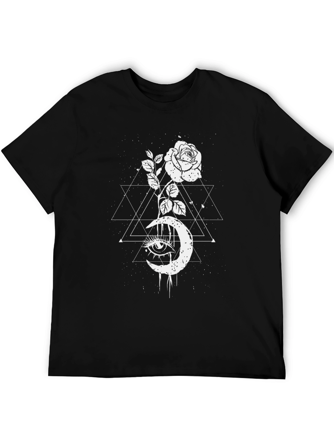 Black Mystic Rose Moon Graphic Tee - Black view 5