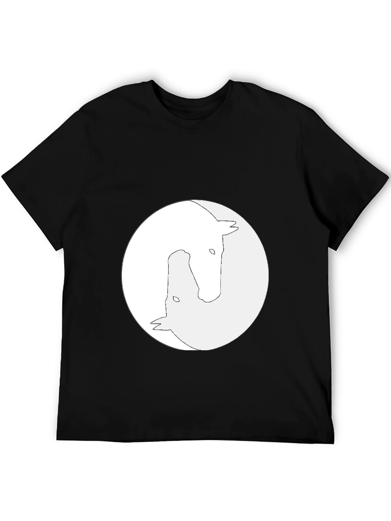 Yin Yang Horse Graphic Tee - Unisex Black T-Shirt - 5