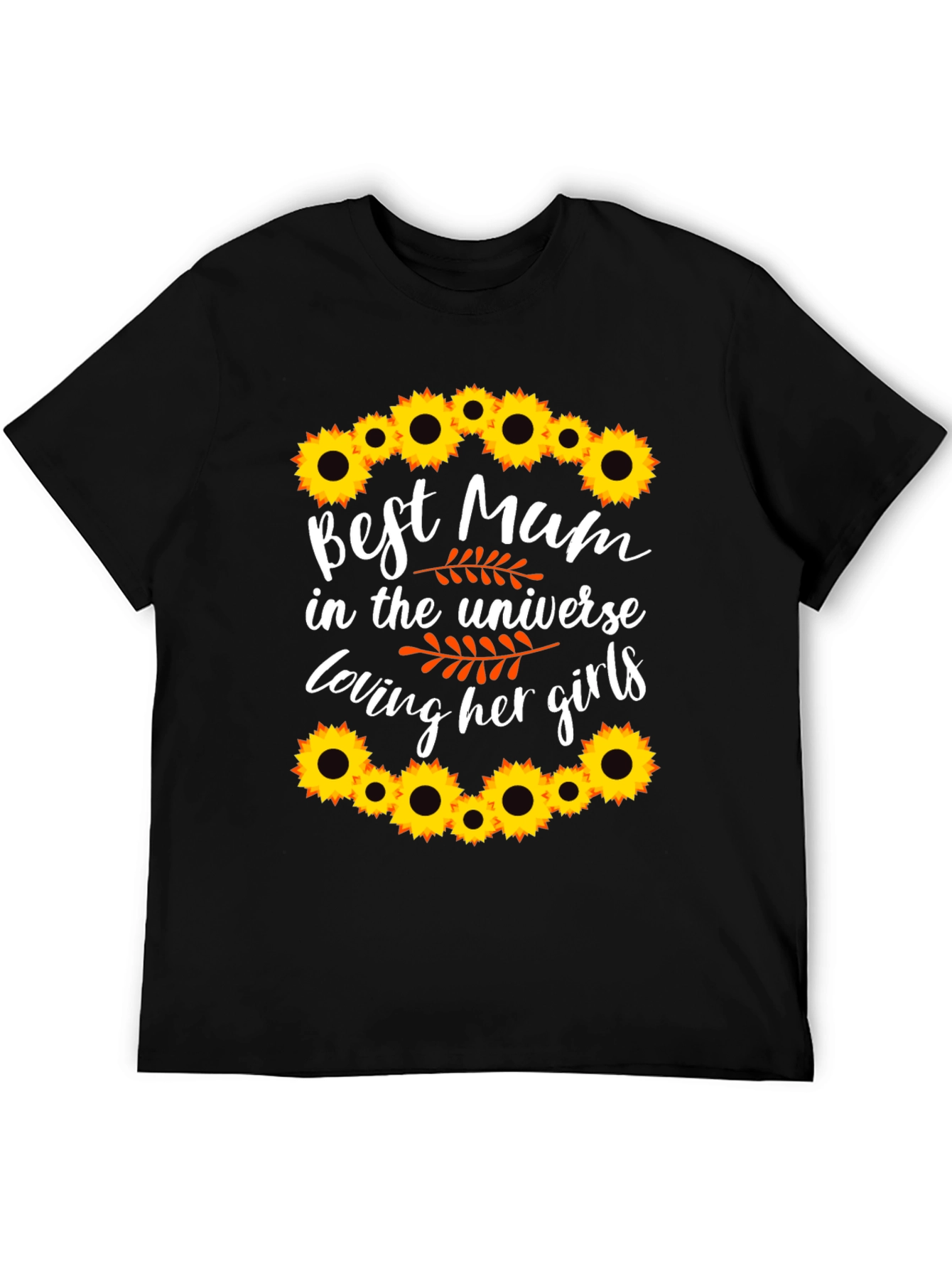 Black Best Mum Ever Sunflower Graphic Tee view 5
