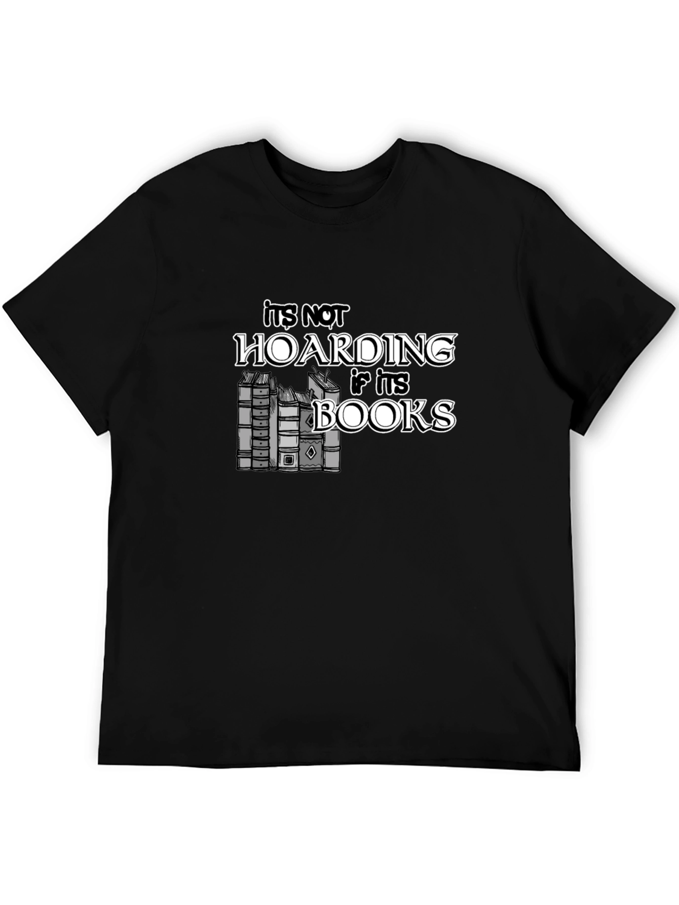 Black It's Not Hoarding If It's Books T-Shirt view 5