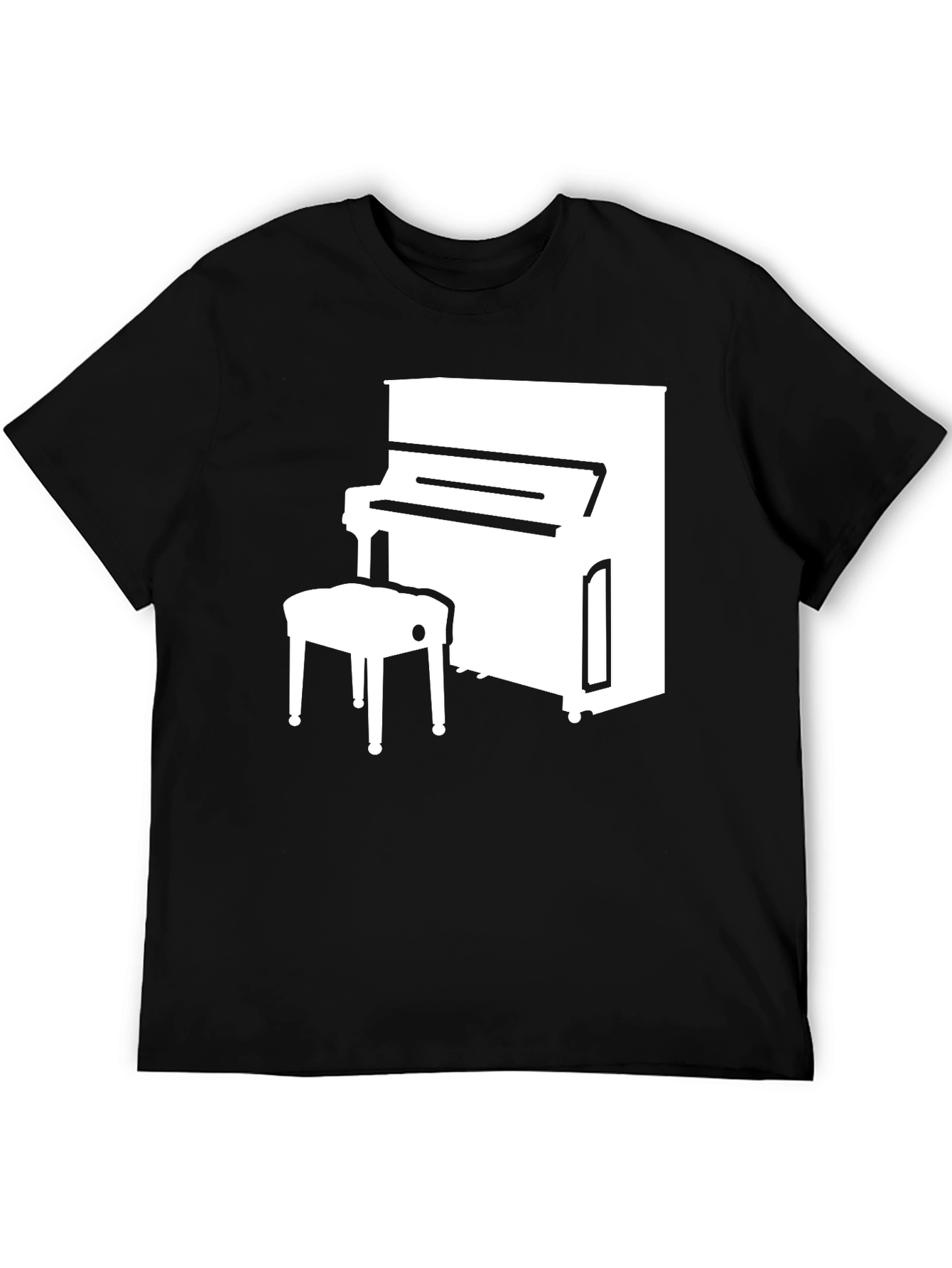 Black Piano Graphic Tee - Stylish Music Lover's T-Shirt view 5