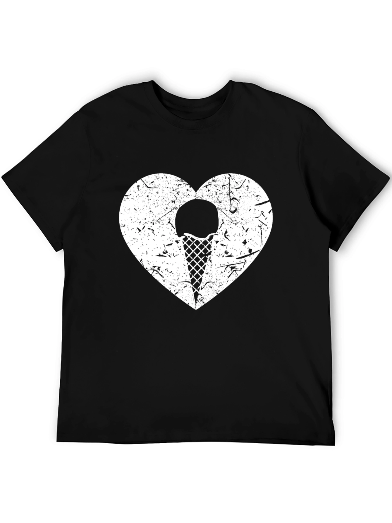 Black Ice Cream Heart Graphic Tee view 5