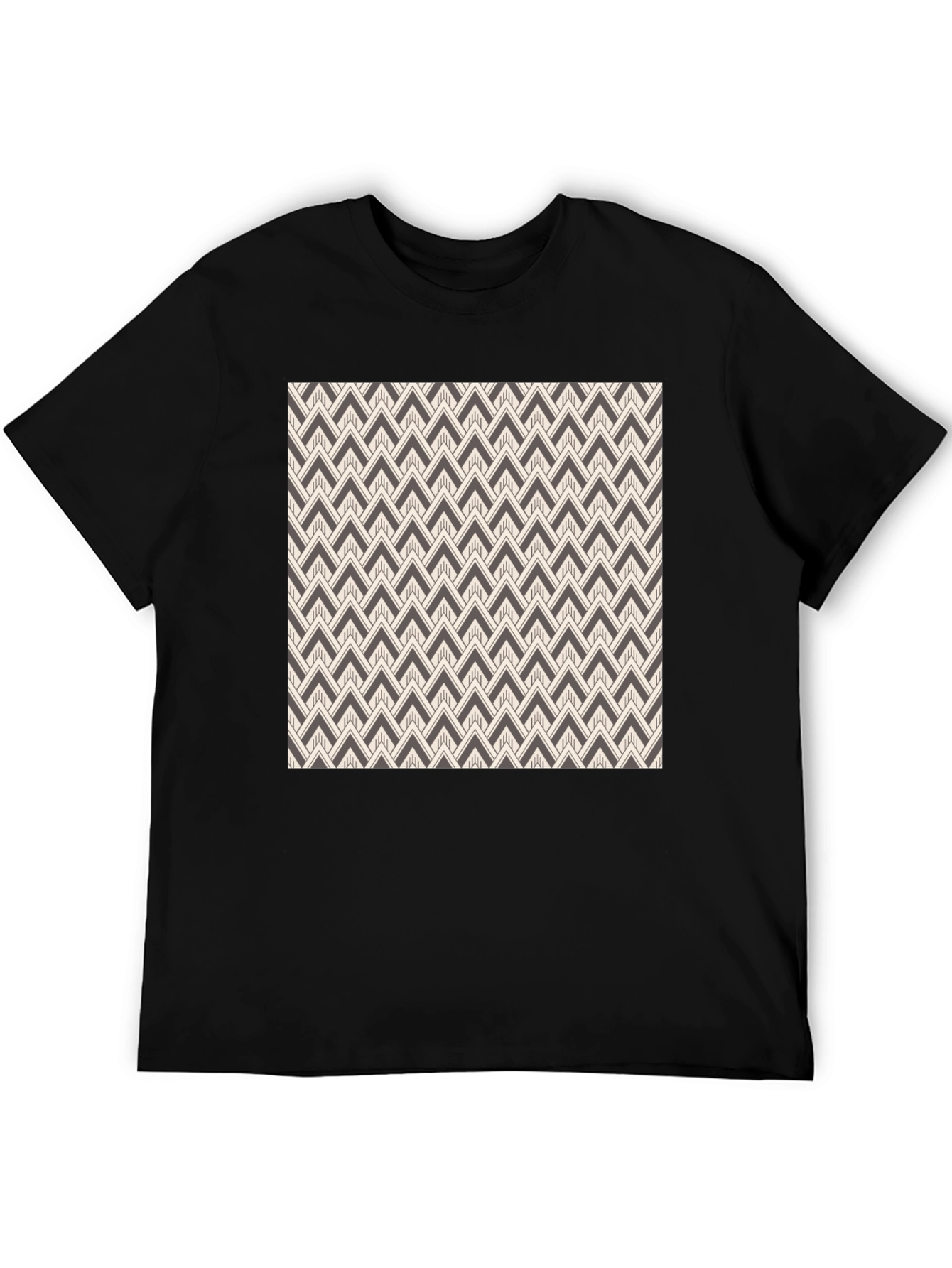 Black Abstract Pattern Black Tee view 5