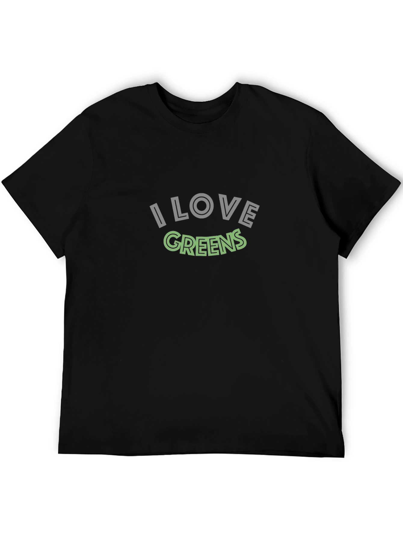 Black I Love Greens T-Shirt - Soft Cotton Blend view 5