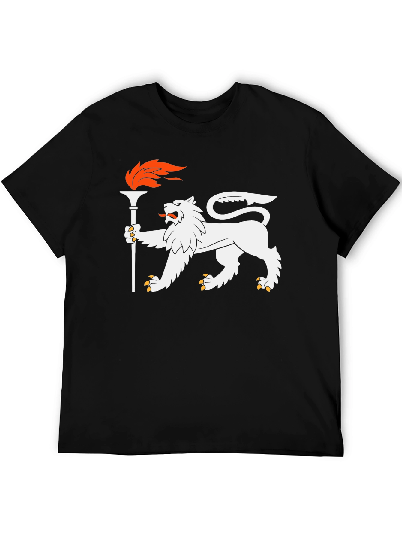 Black Lion Torchbearer Graphic Tee - Cool Black T-Shirt view 5
