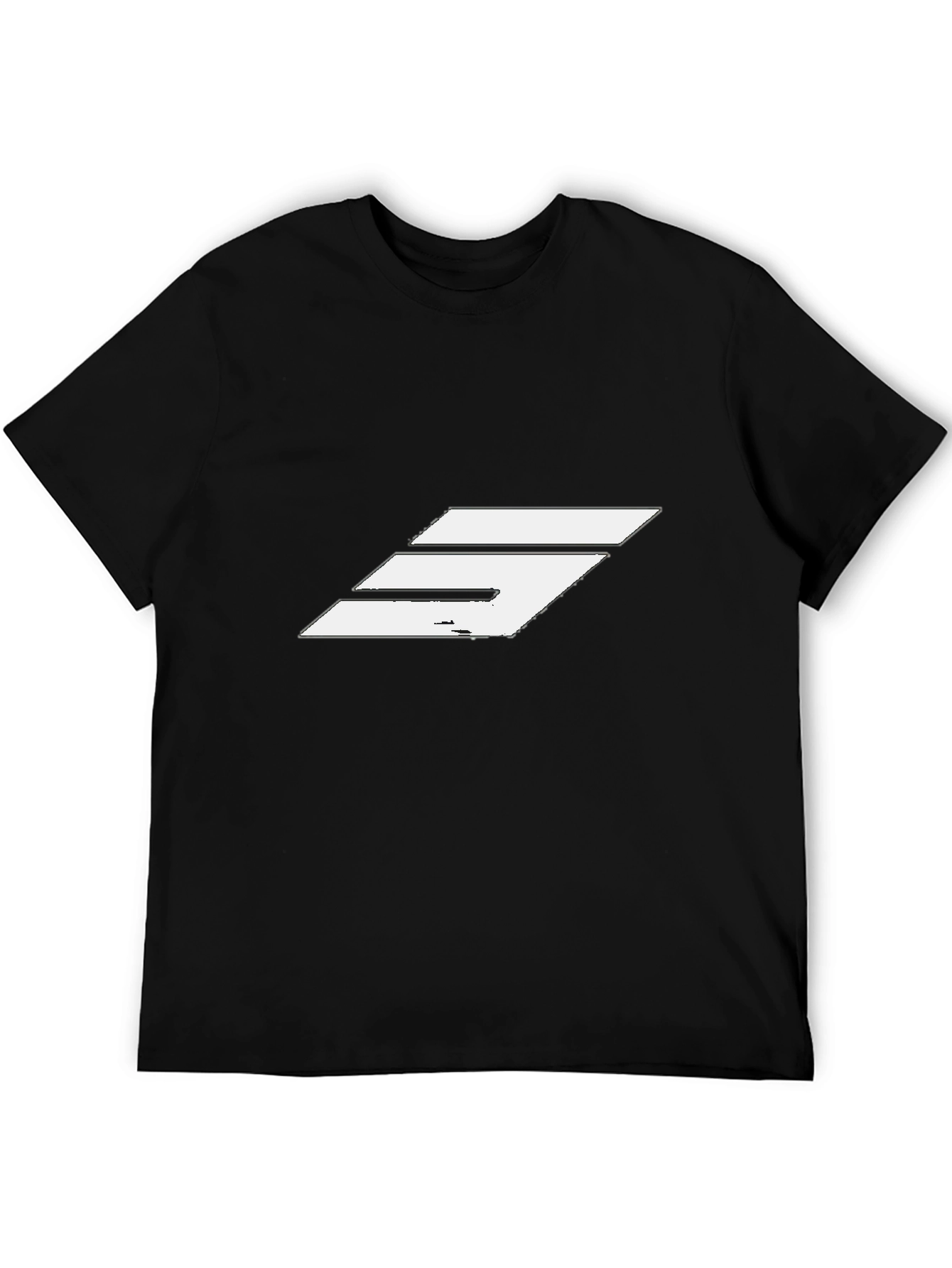 Black Modern Graphic T-Shirt - Black with White Design view 5